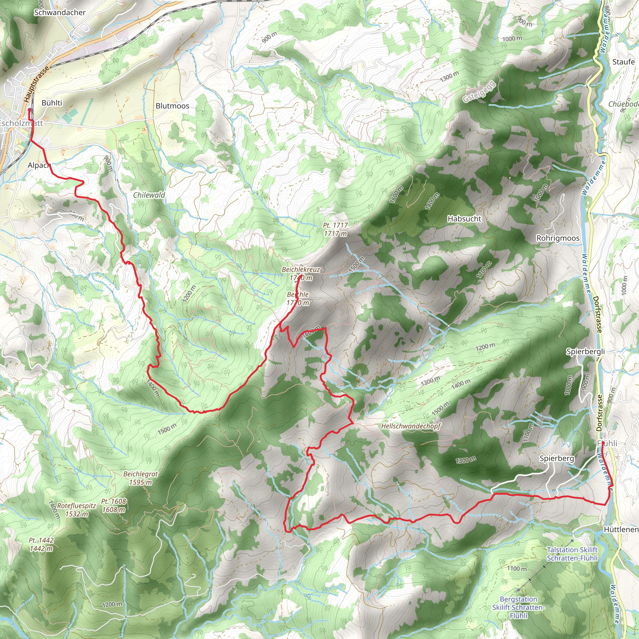 Escholzmatt - Beichle - Flühli mobile static map