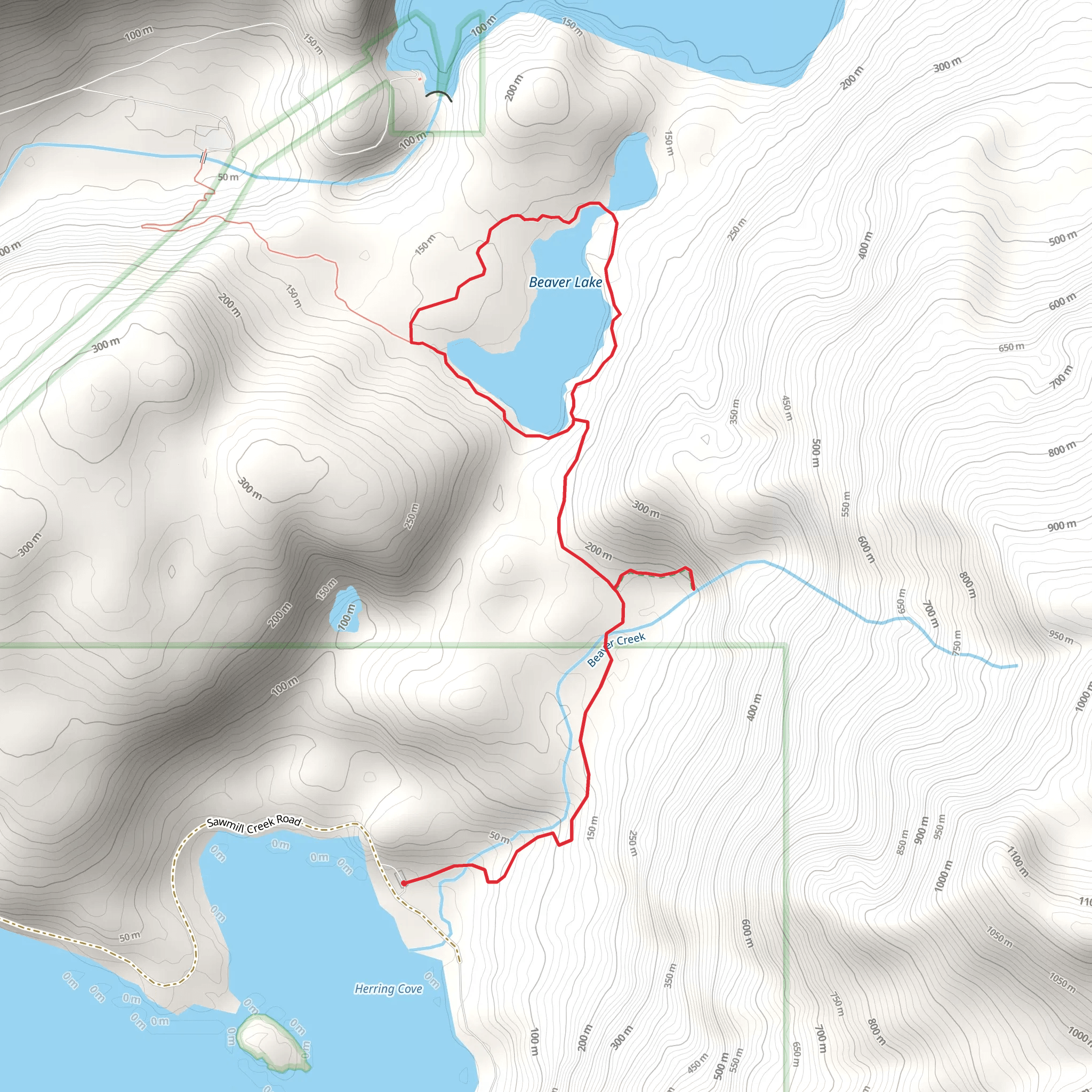 Beaver Lake Loop mobile static map