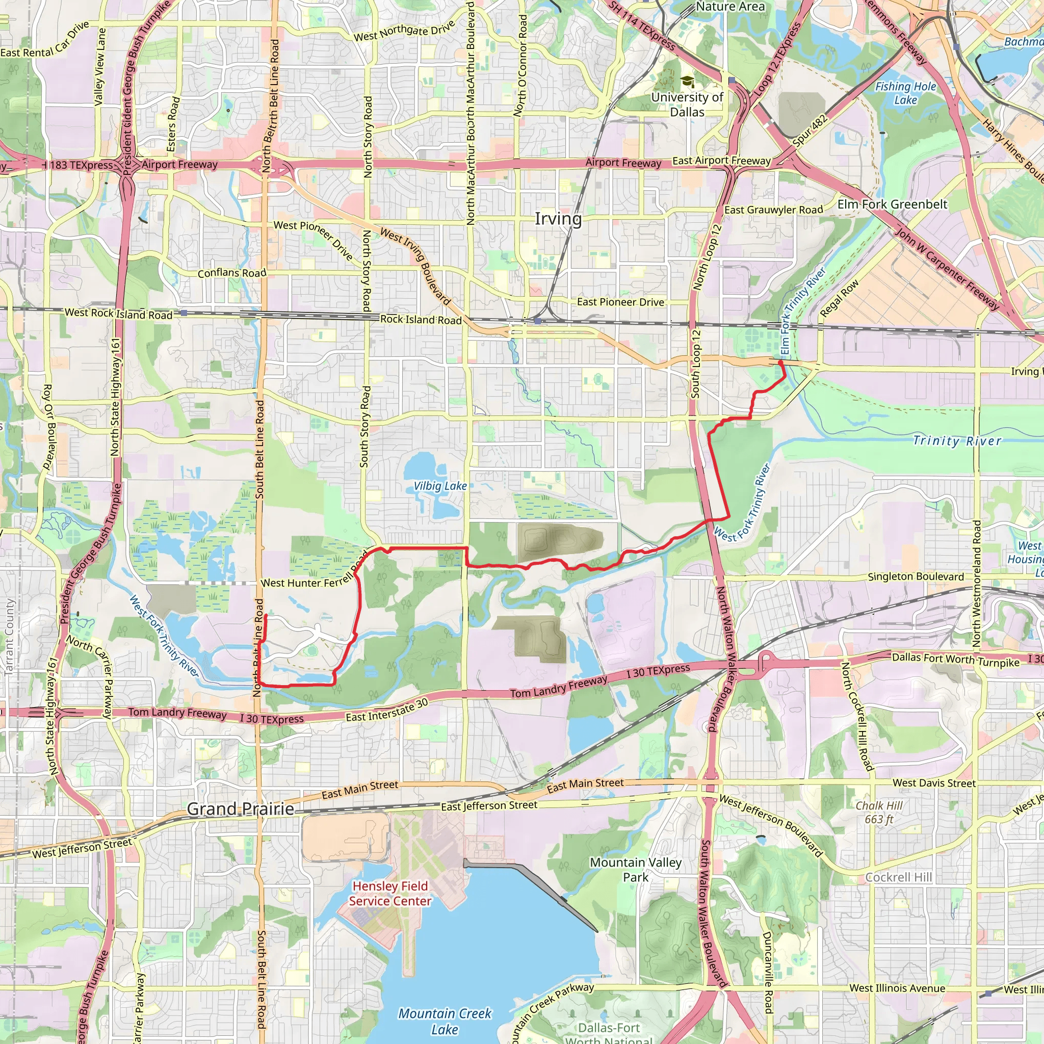 Campion Trail South and Lone Star Trail mobile static map