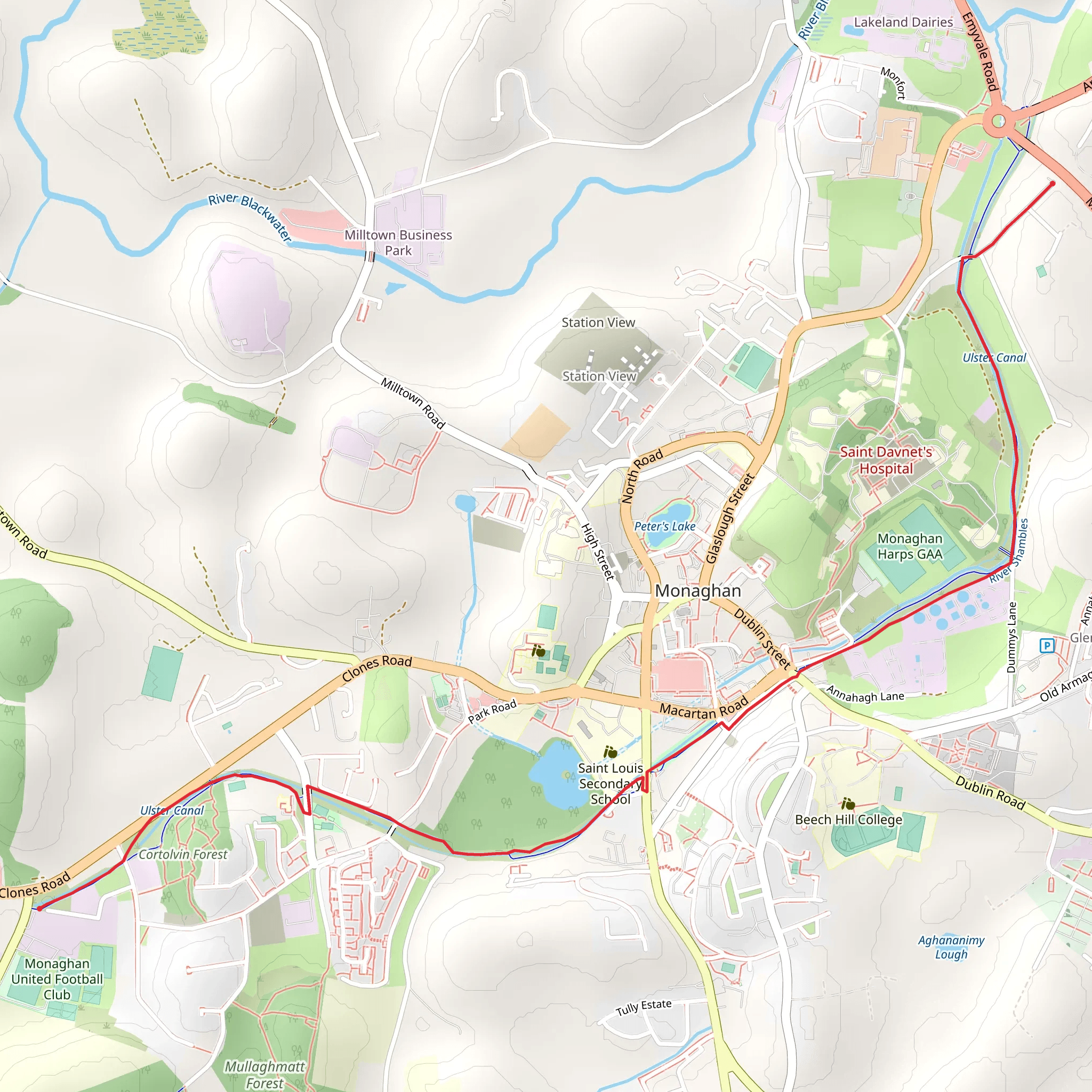 Monaghan Greenway mobile static map