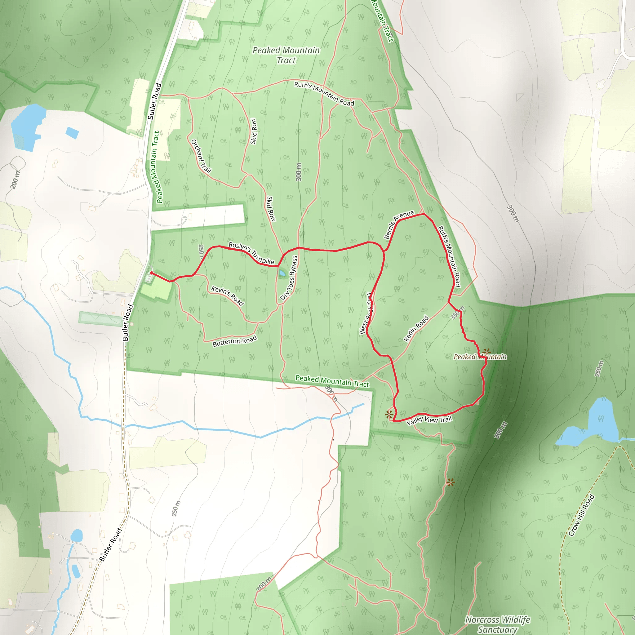 Peaked Mountain Loop Trail mobile static map