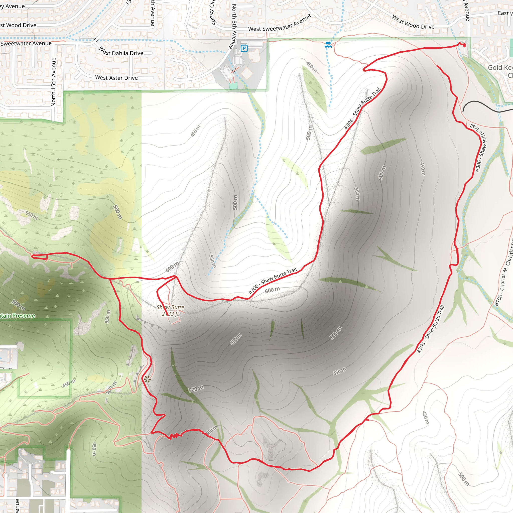 Shaw Butte Loop Trail mobile static map