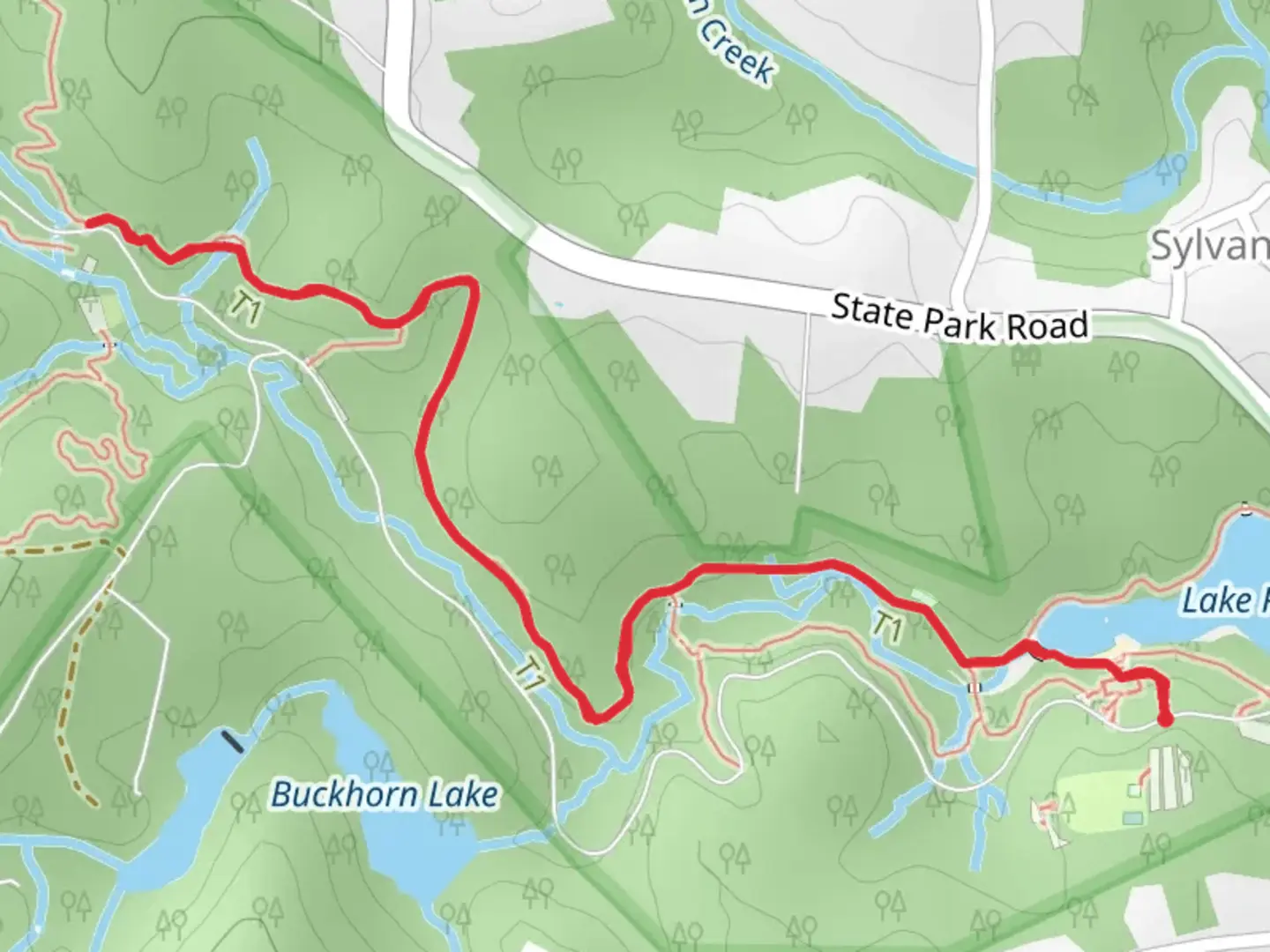 An image depicting the trail Lake Placid and Mountain Creek Trail and its surrounding area.