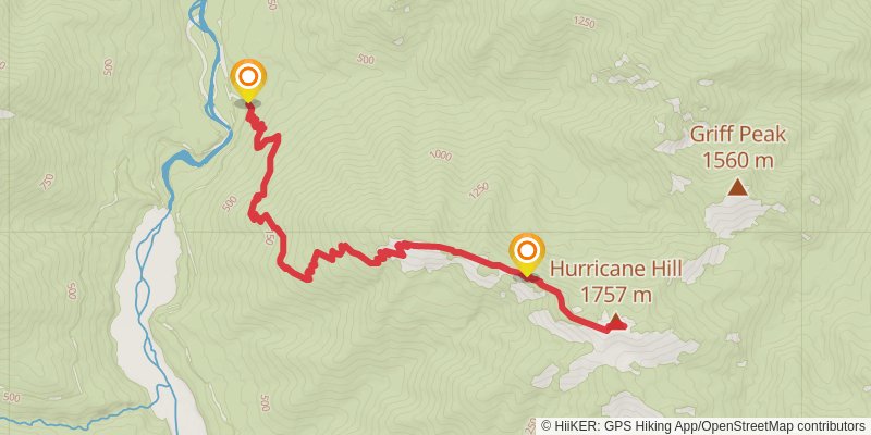 Elwha to Hurricane Hill Trail stage 2 Map