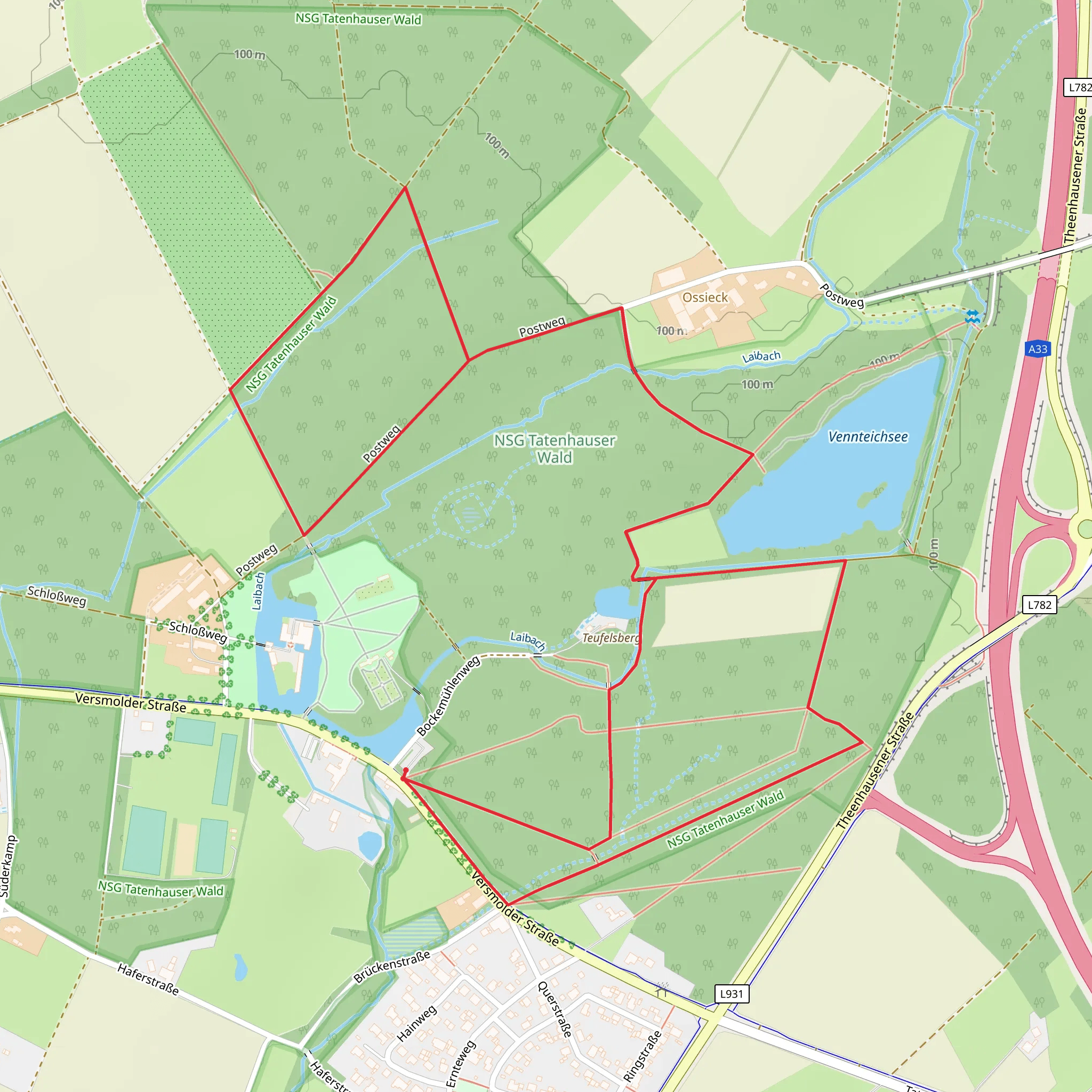 Vennteichsee via Rund ums Wasserschloss mobile static map