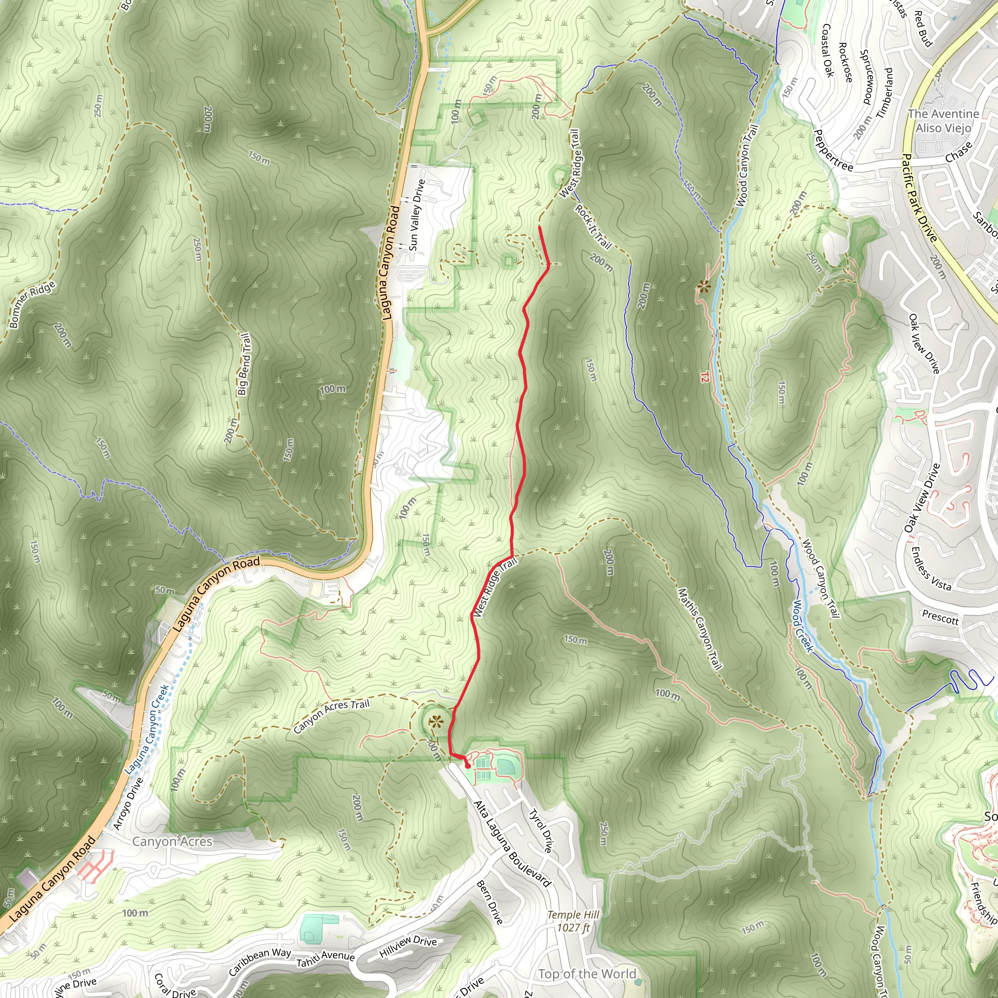 West Ridge Trail mobile static map