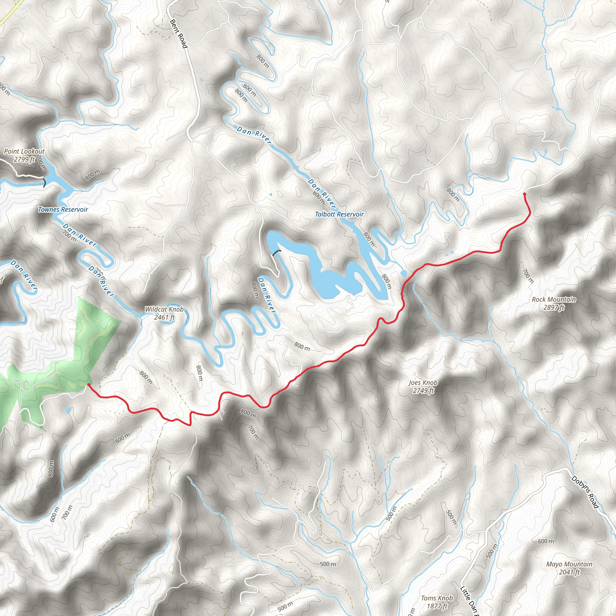 Moonshine Drive and Busted Rock Road mobile static map