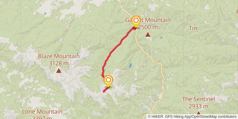 Hellroaring Creek Trail stage 2 Map