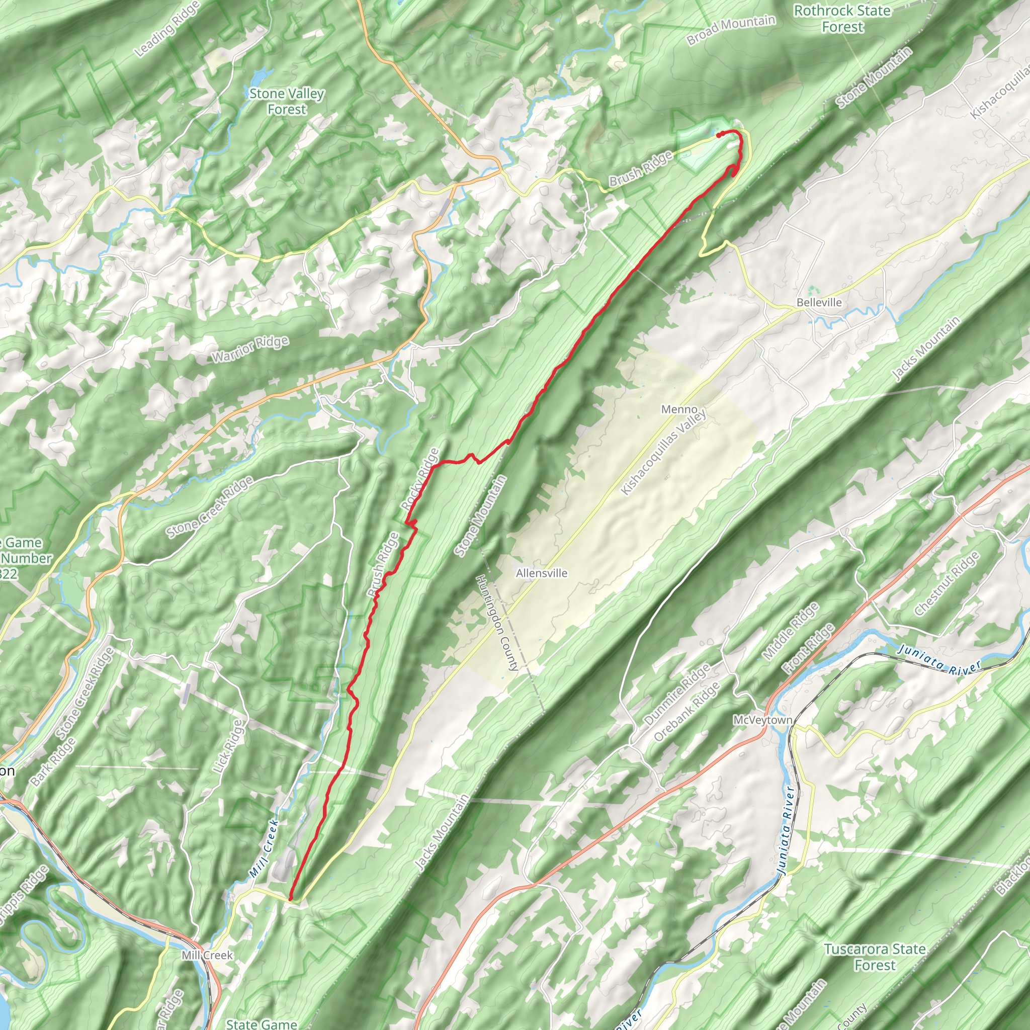 Standing Stone Trail from Greenwood Lake mobile static map