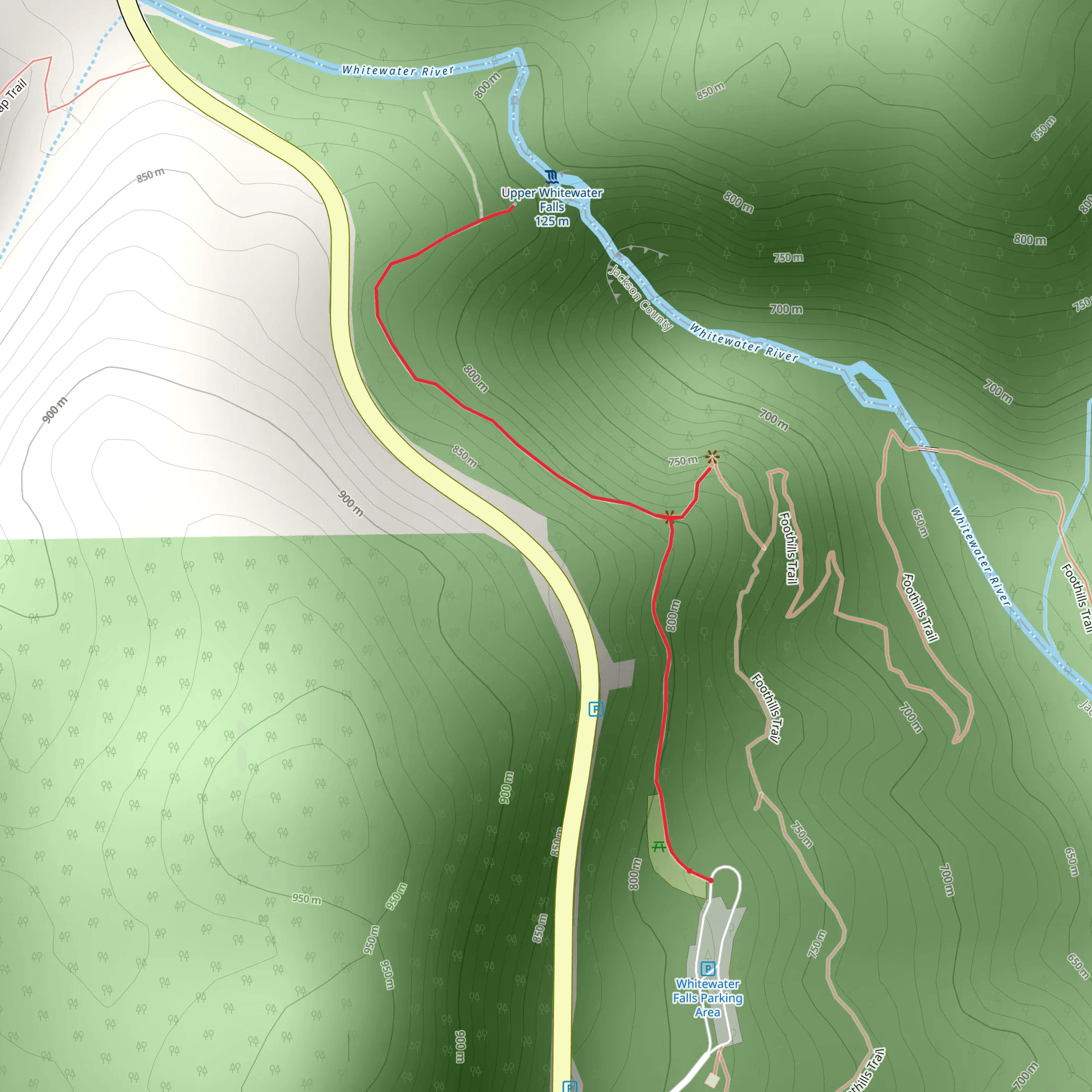 Whitewater Falls Overlook mobile static map