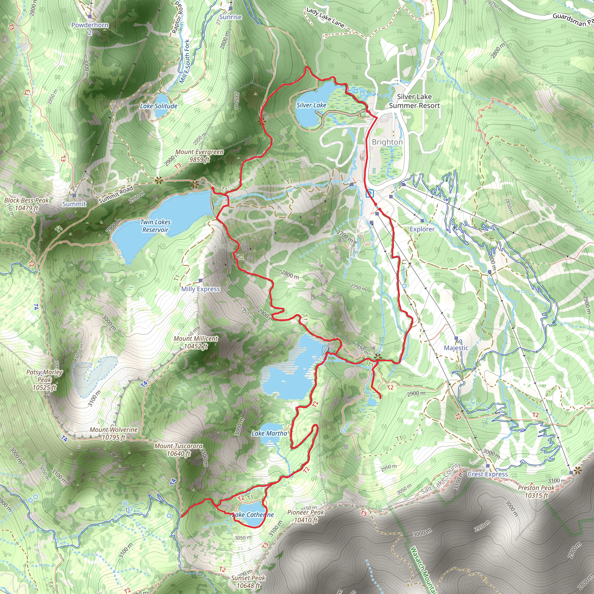 Silver Lake Nature Trail and Catherines Pass Trail mobile static map