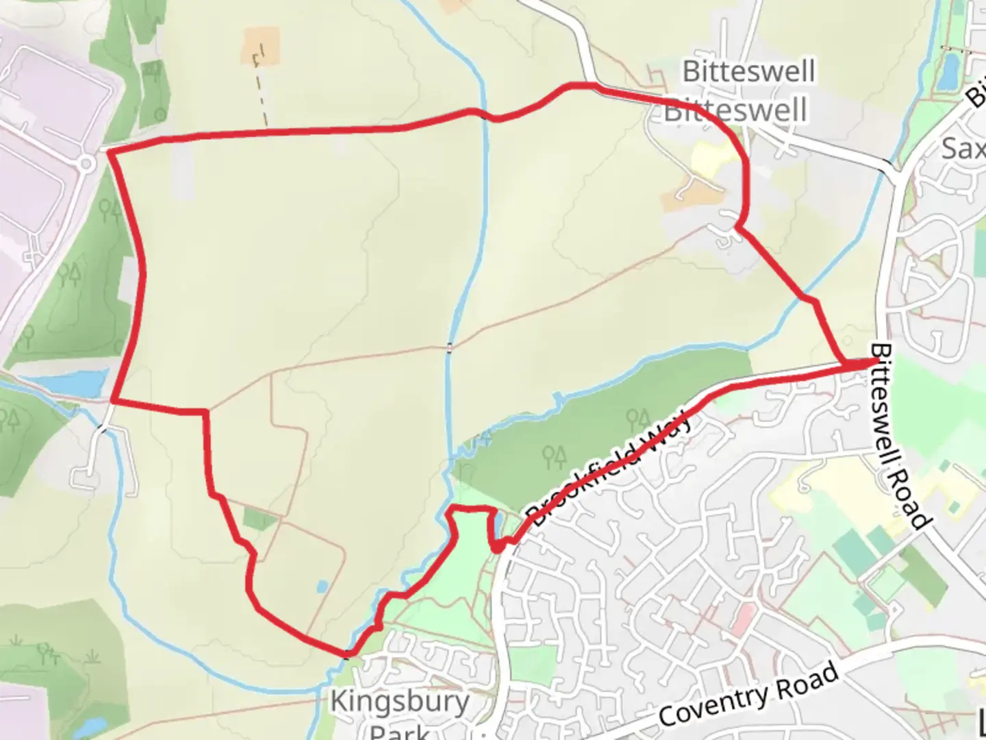 An image depicting the trail Lutterworth Country Park Walk and its surrounding area.