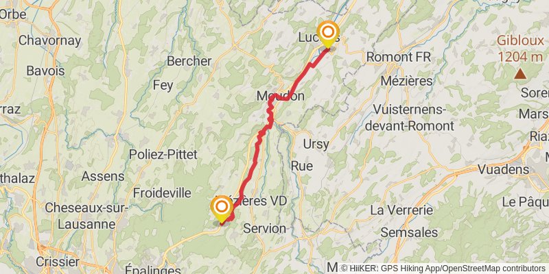 Camino Müstair-Geneva via Interlaken stage 31 Map