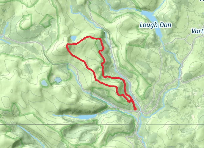 Laragh Brockagh Lane, Mall Hill, Tonelagee, Return via Brockaghs. mobile static map