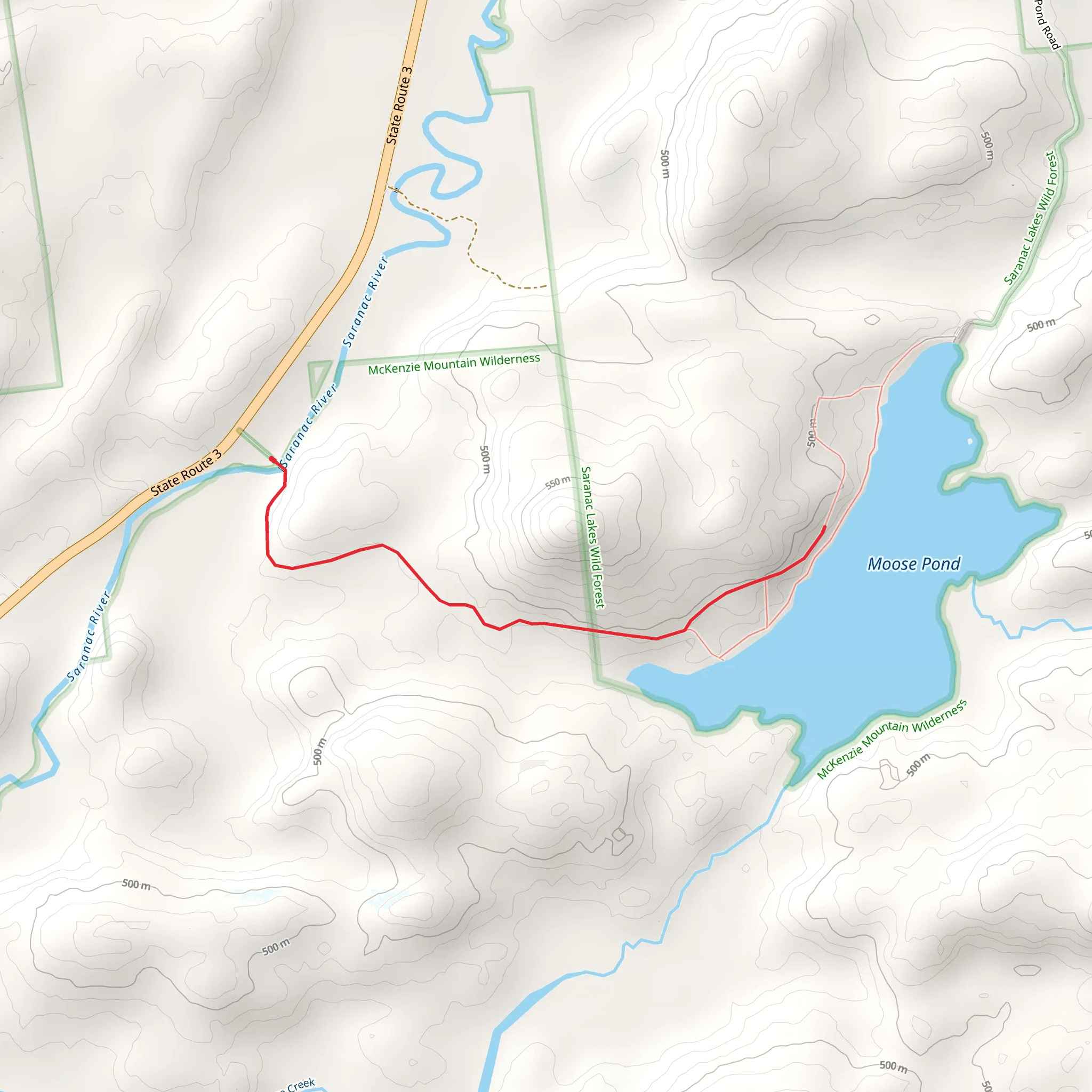 Moose Pond Trail mobile static map