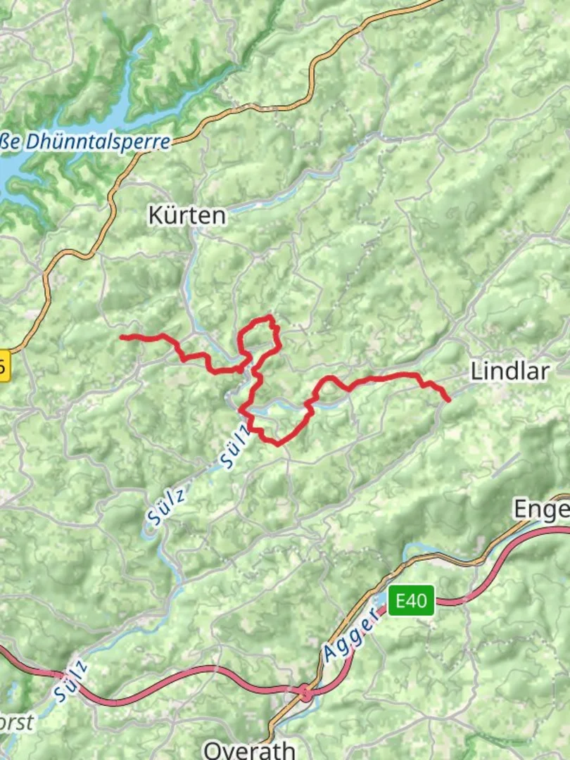 An image depicting the trail Freilichtmuseum to Biesfeld Walk and its surrounding area.
