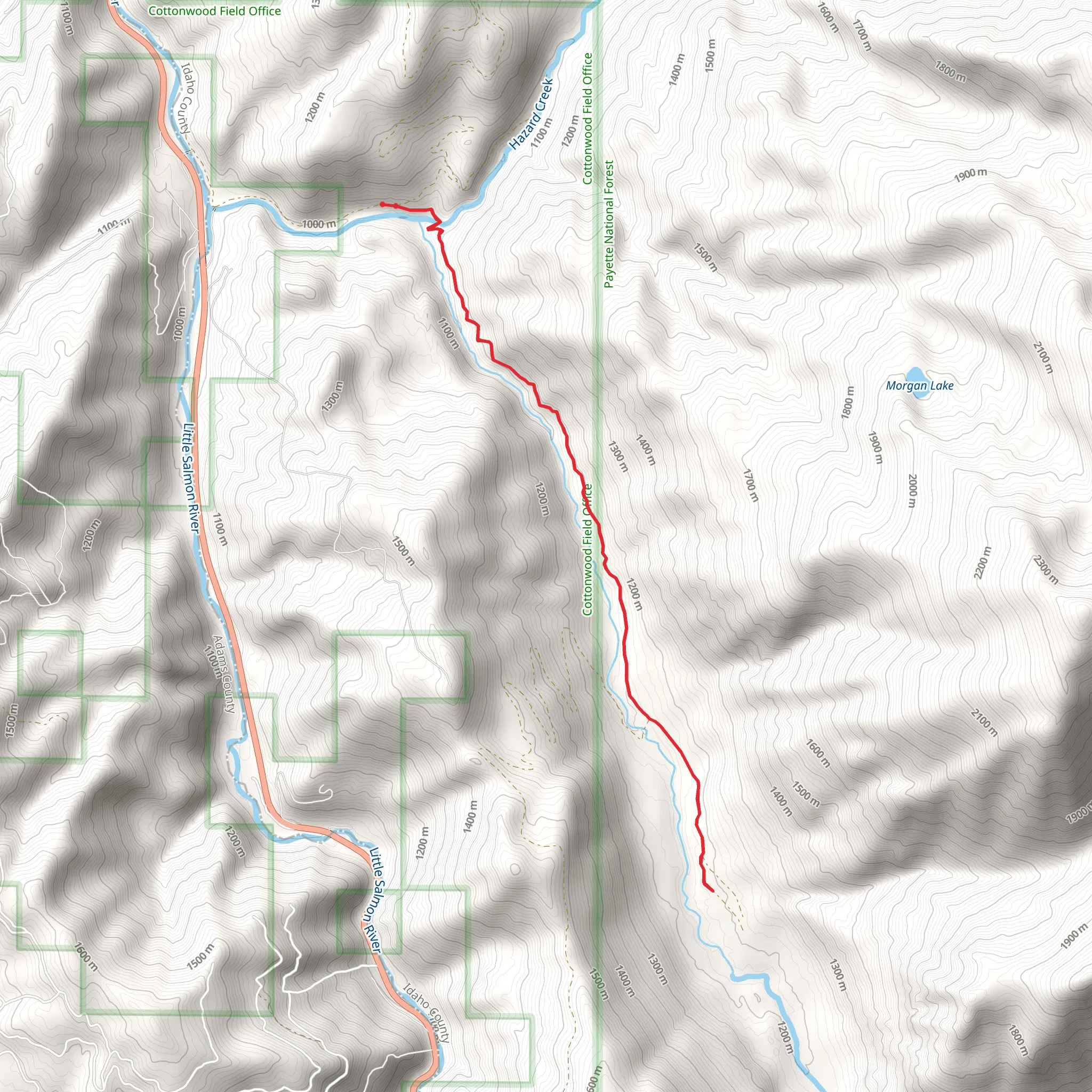 Cancom Canyon via Hard Creek mobile static map
