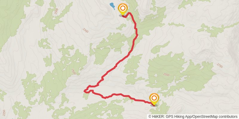 Horseshoe Lake and Mountain via Lake Creek Trail stage 2 Map