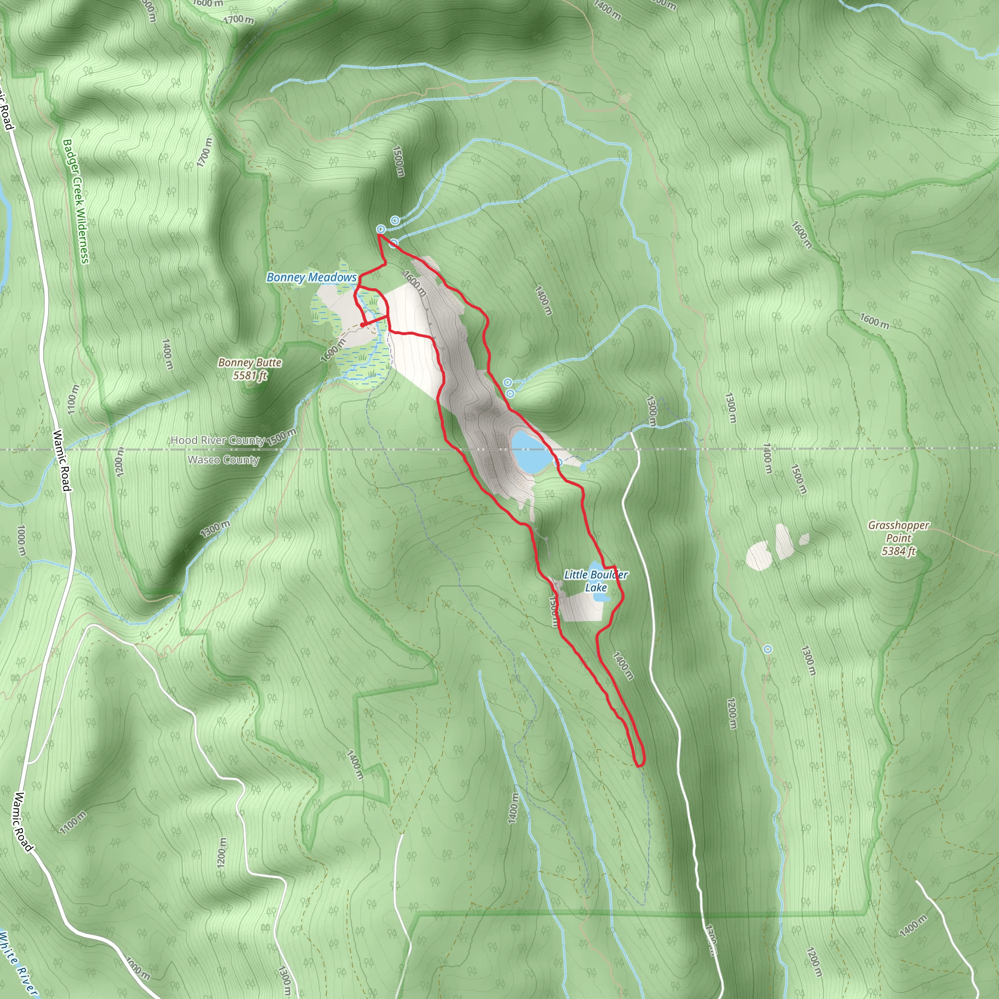 Boulder Lake and Little Boulder Lake Loop mobile static map