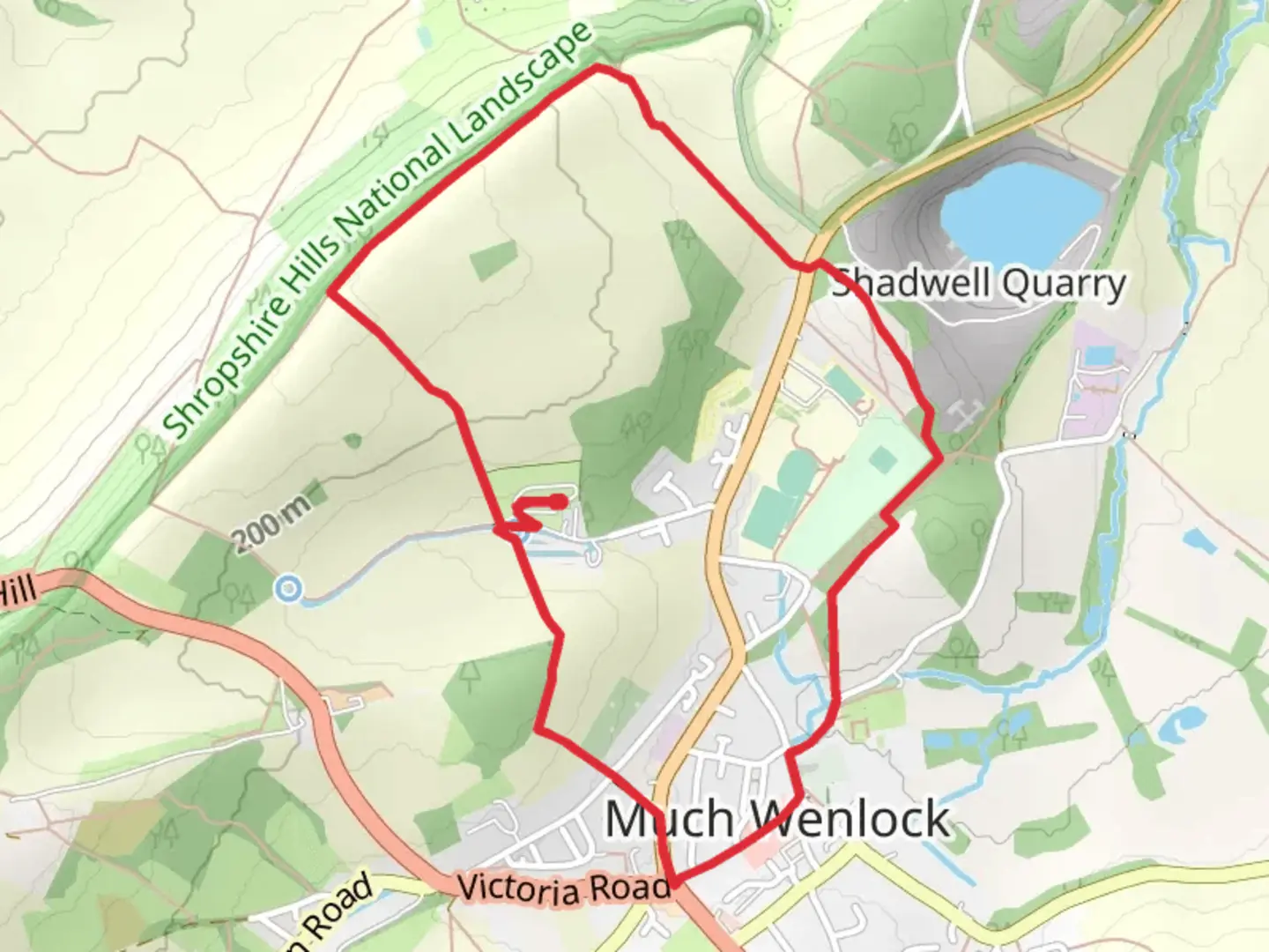 An image depicting the trail Limekilnbank Loop and its surrounding area.