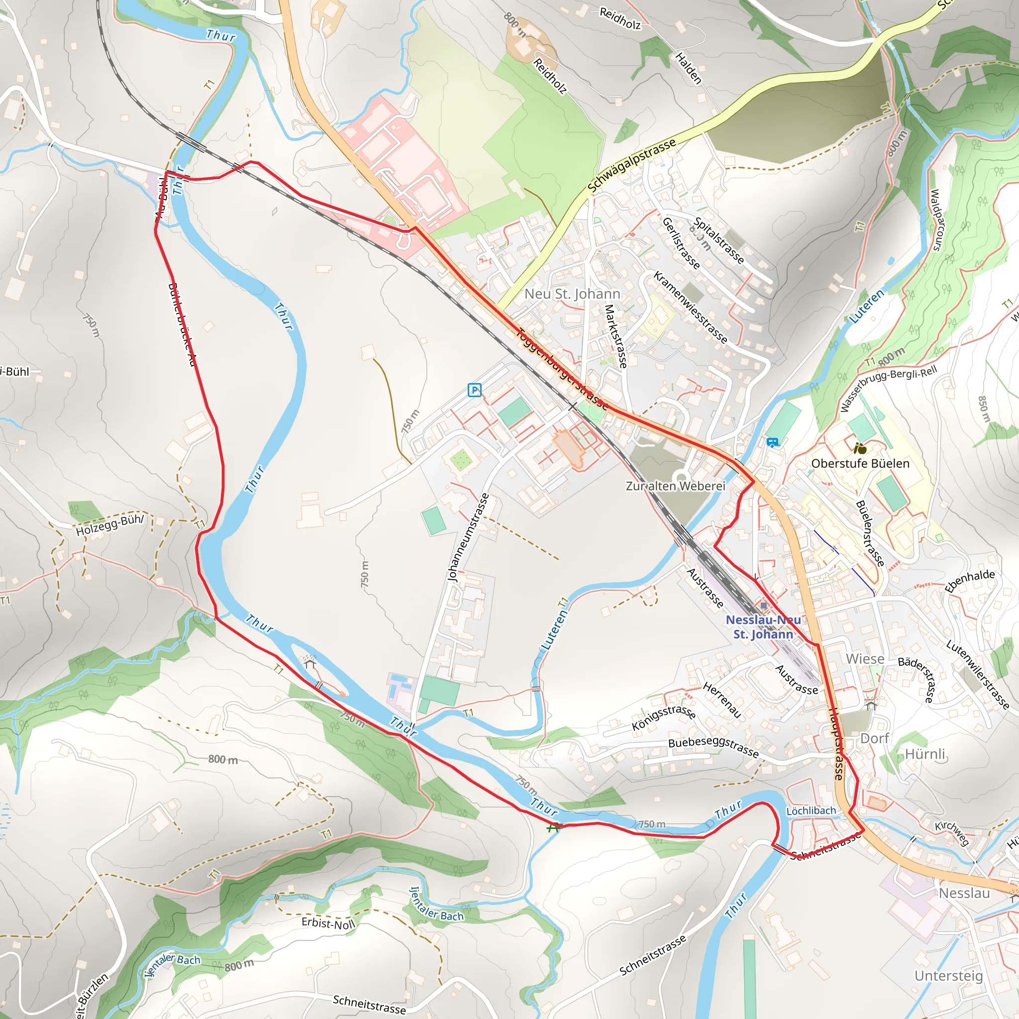 Nesslauer Rundweg mobile static map