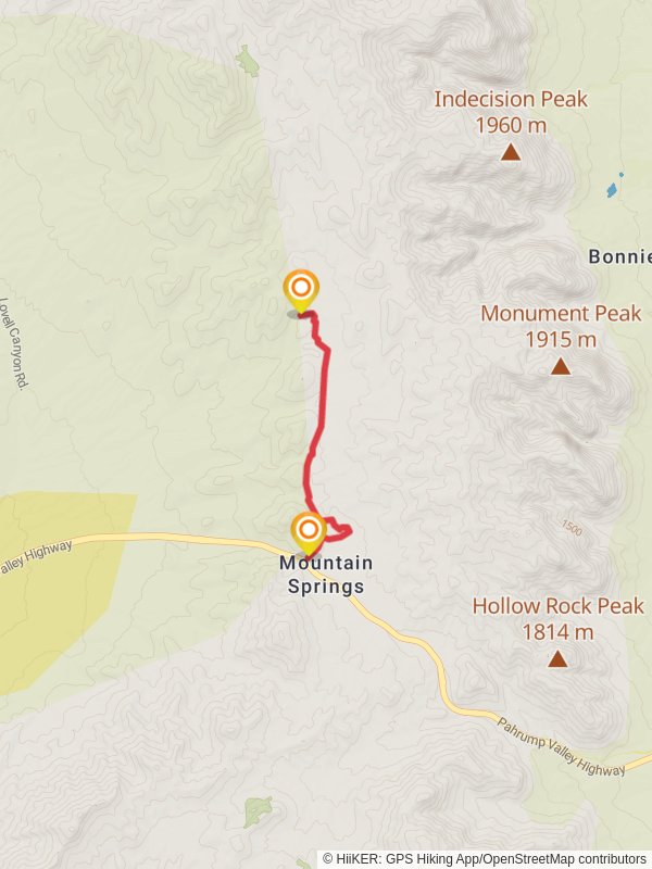 Mountain Springs - Bootleg Spring Road mobile static map