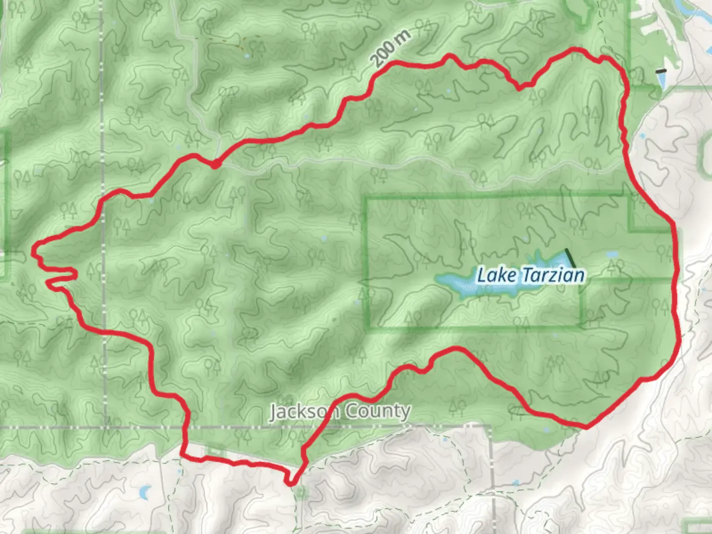 An image depicting the trail Hickory Ridge Loop Trail and its surrounding area.