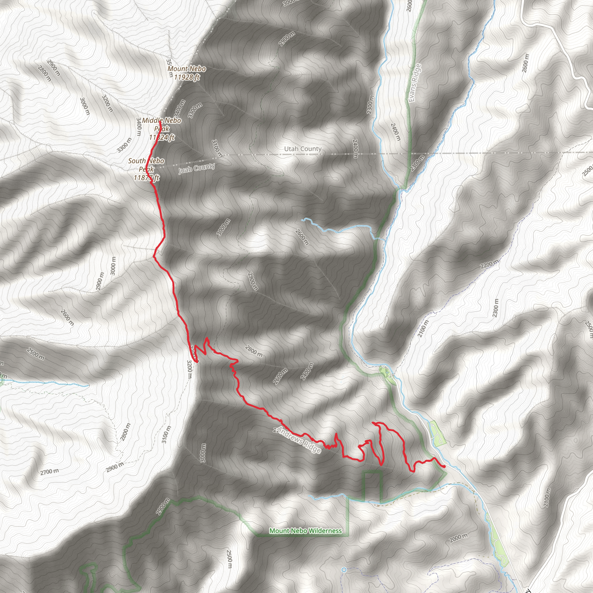 Mount Nebo Trail mobile static map