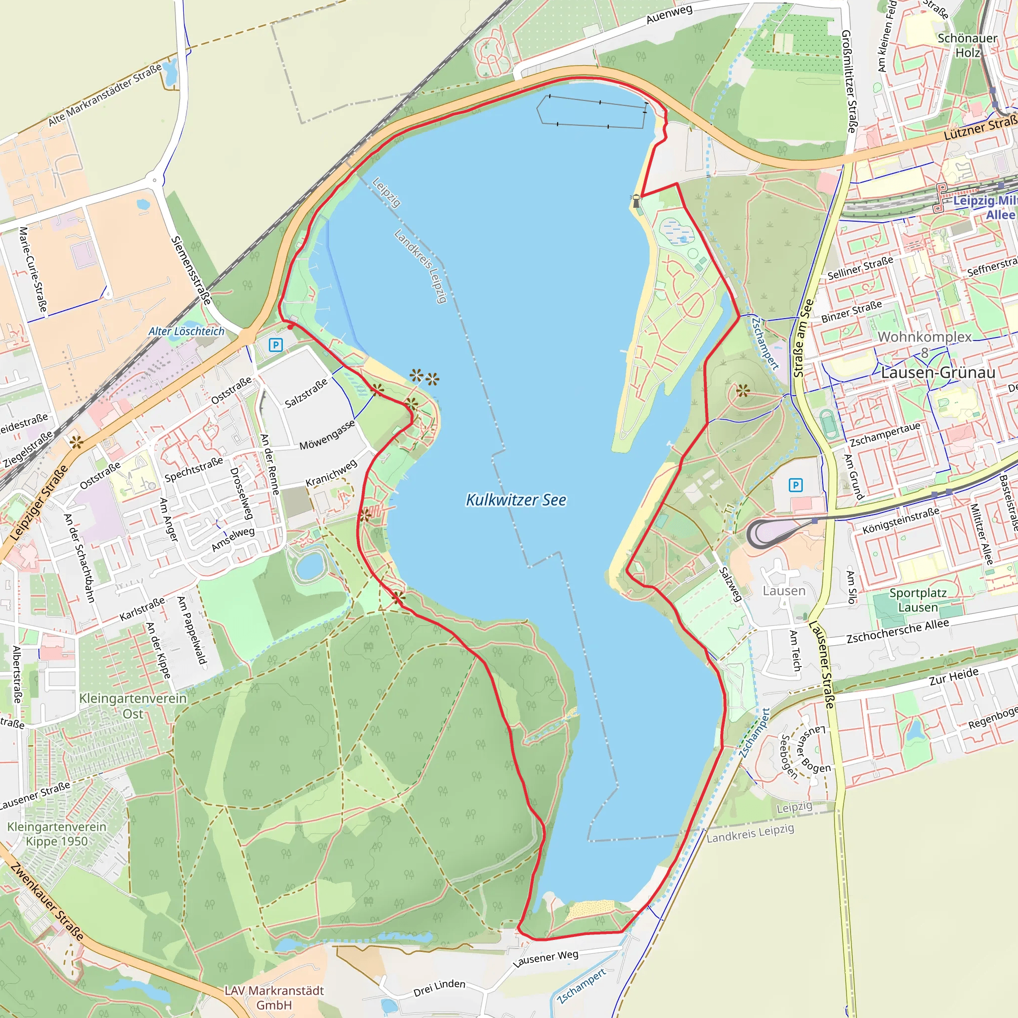 Kulkwitzer See Loop mobile static map