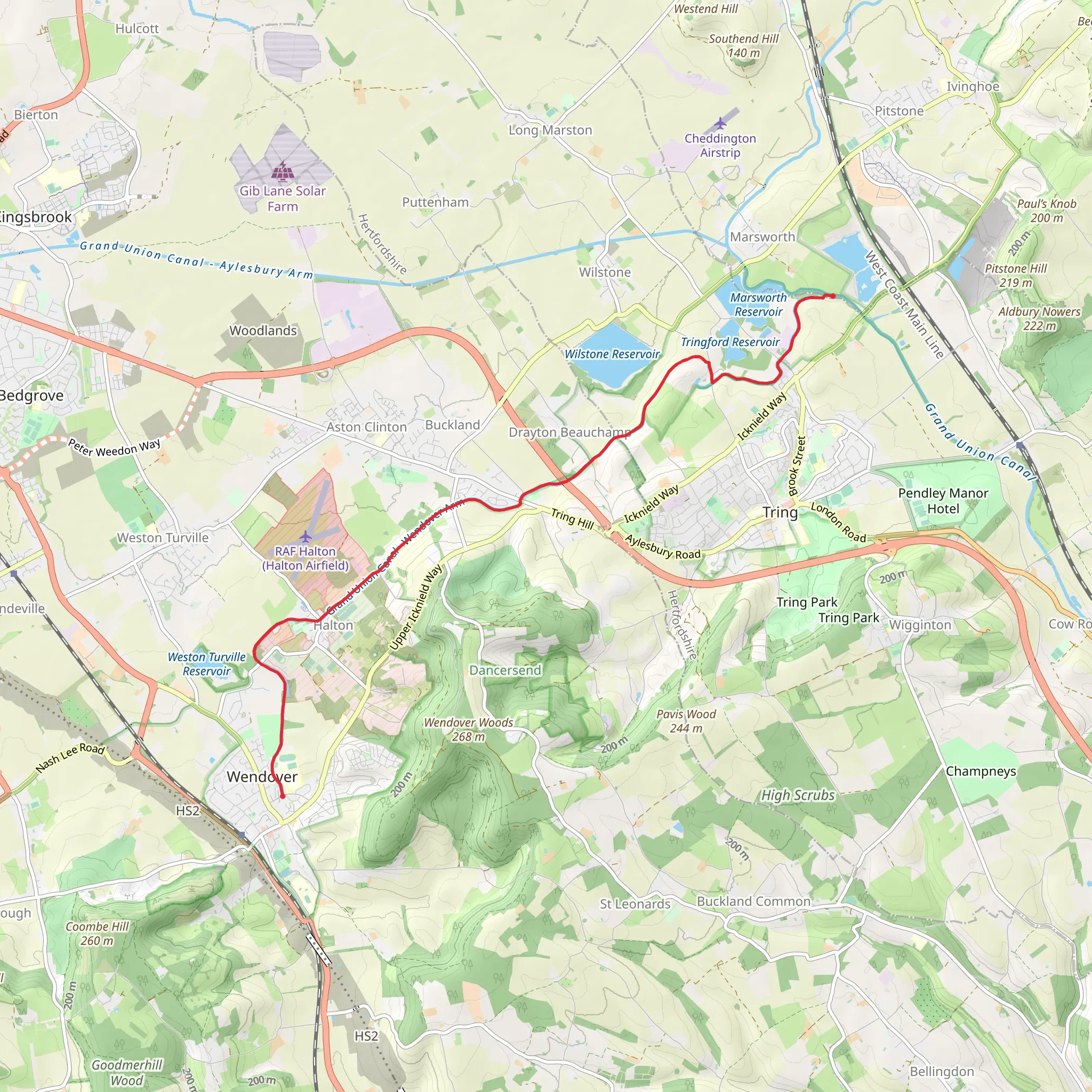 Grand Union Canal Walk - Wendover Arm mobile static map