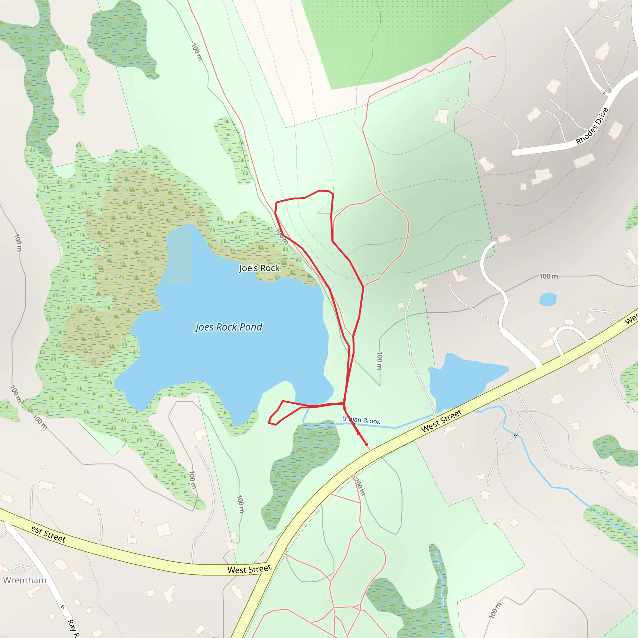 Joes Rock Pond and Indian Brook Loop mobile static map