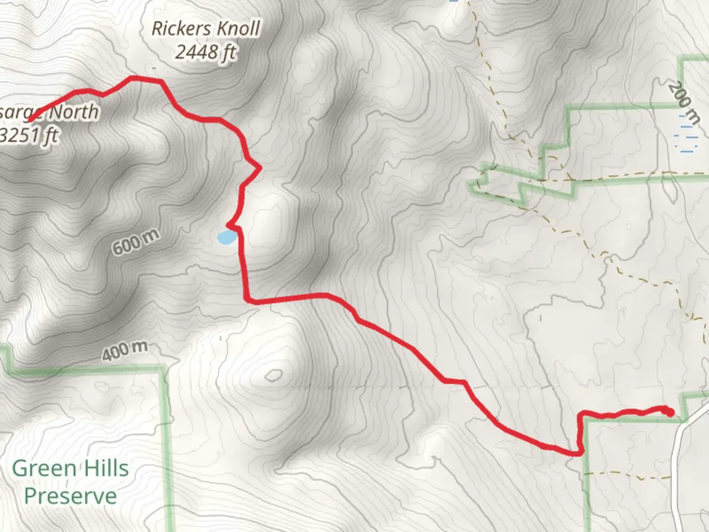 An image depicting the trail Kearsarge North and Shingle Pond via Weeks Brook Trail and its surrounding area.