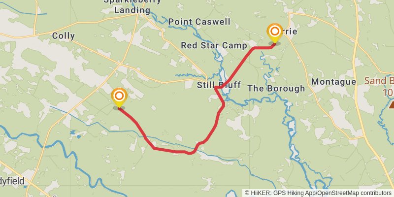 Mountains-to-Sea Trail stage 73 Map