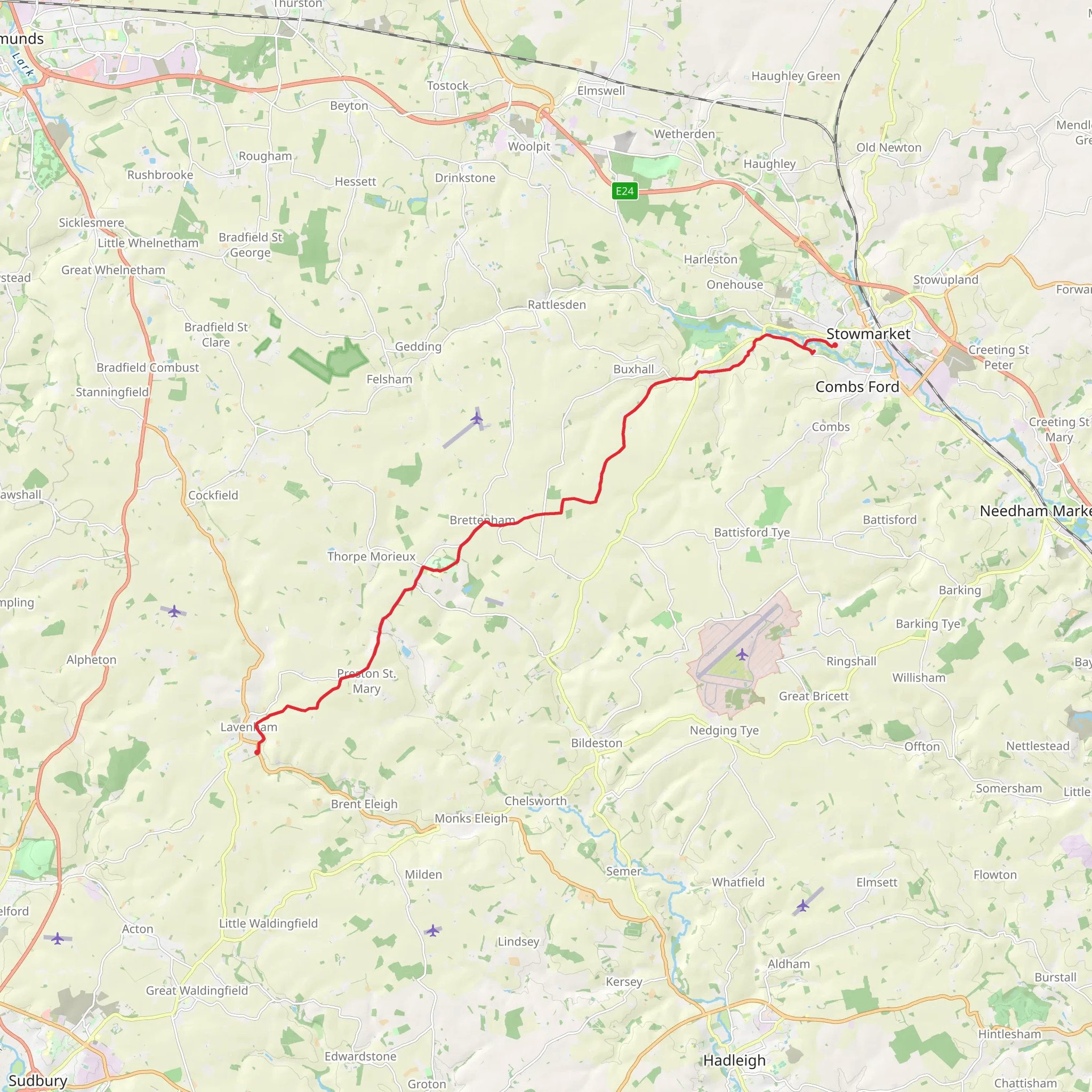 Hike from Suffolk mobile static map