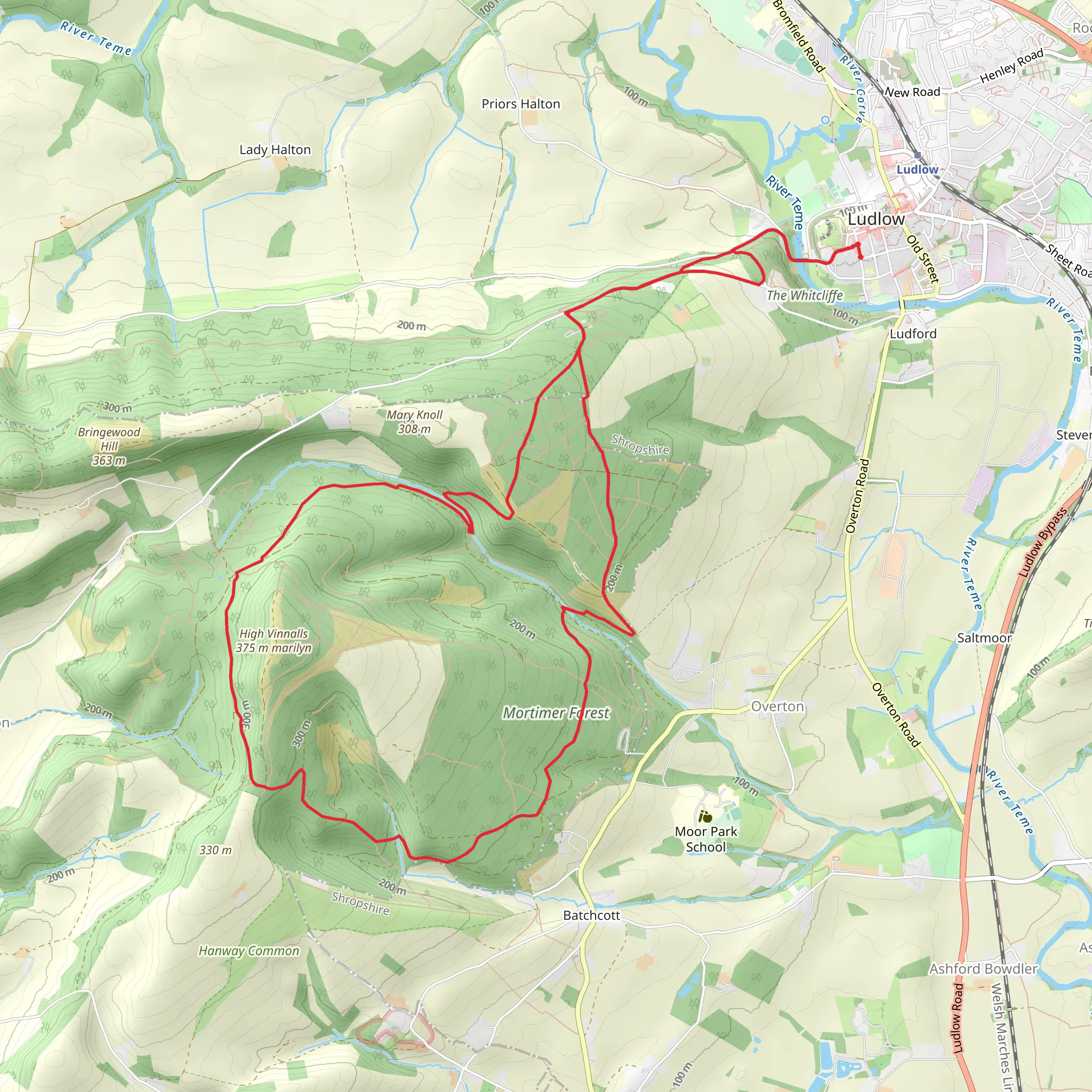 Mortimer Forest, Sunny Dingle Wood and Haye Park Wood Loop mobile static map