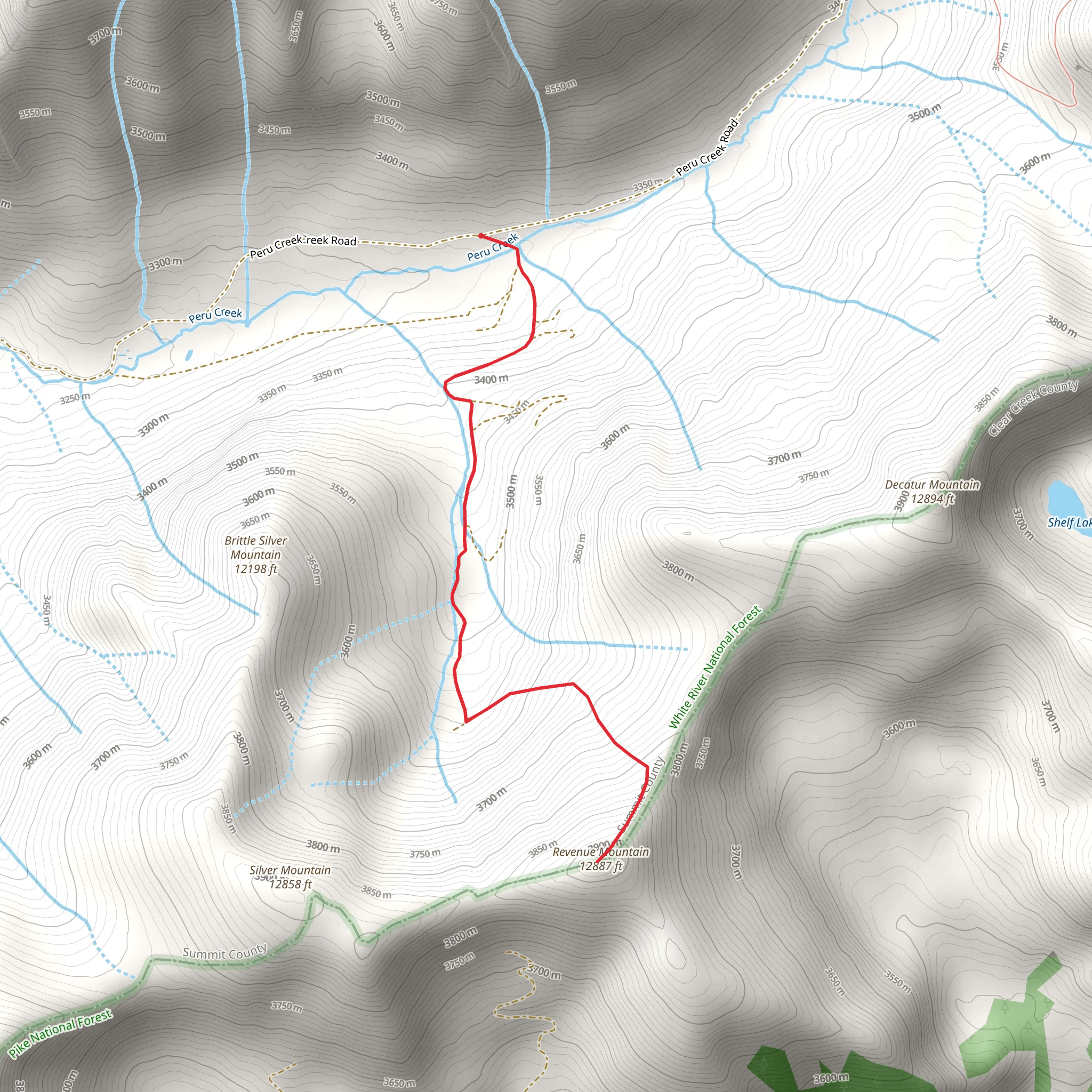 Revenue Mountain Trail mobile static map