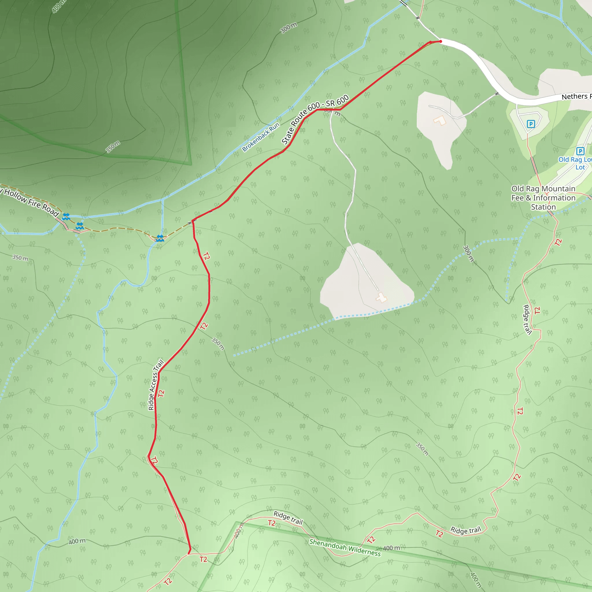 Ridge Access Trail mobile static map