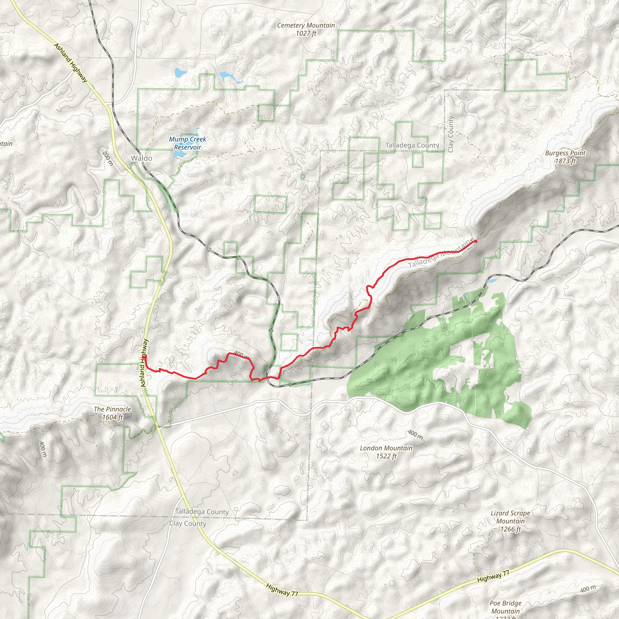 Clairmont Gap - Pinhoti Trail mobile static map