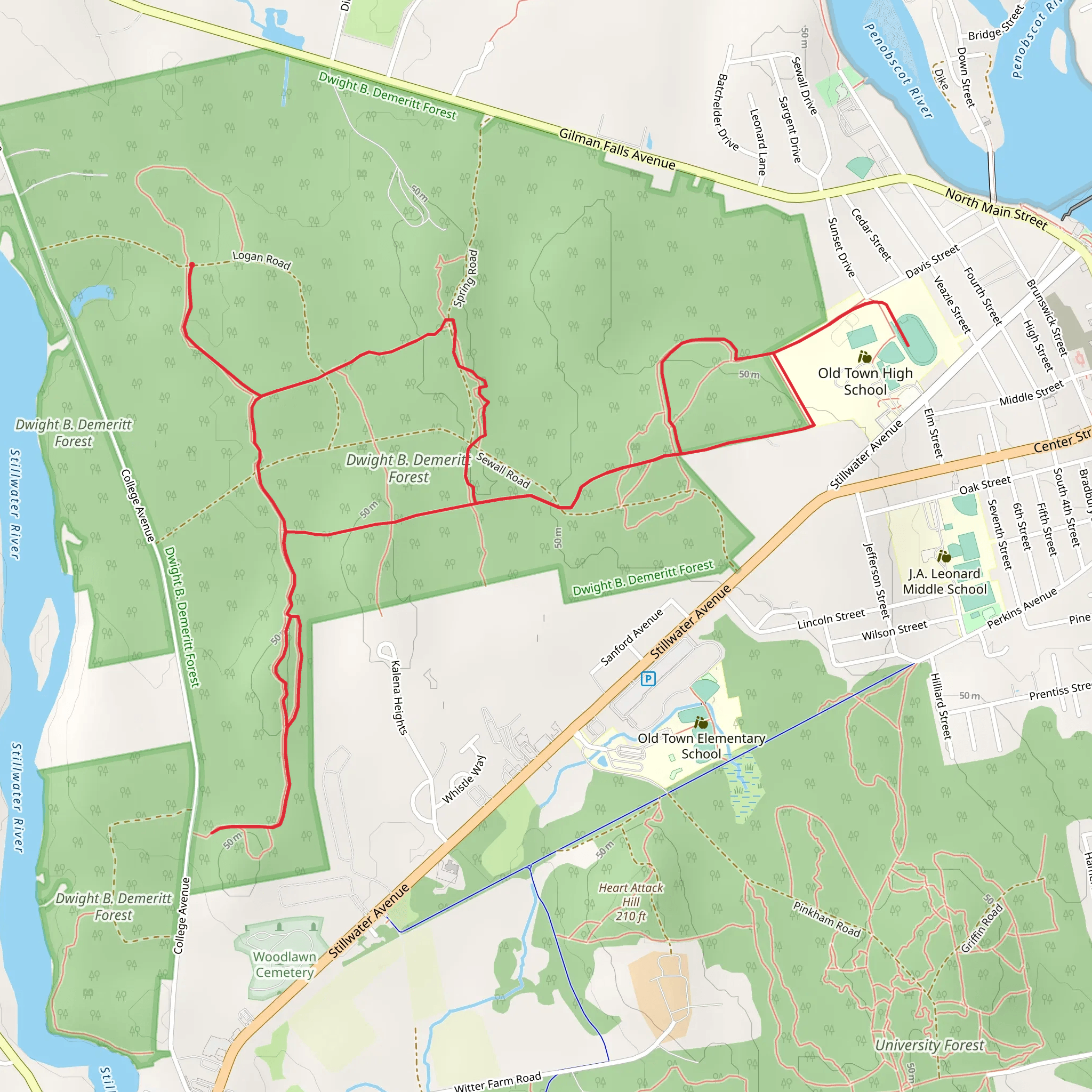 Red, White and Black Loop Trail via Logan Road mobile static map