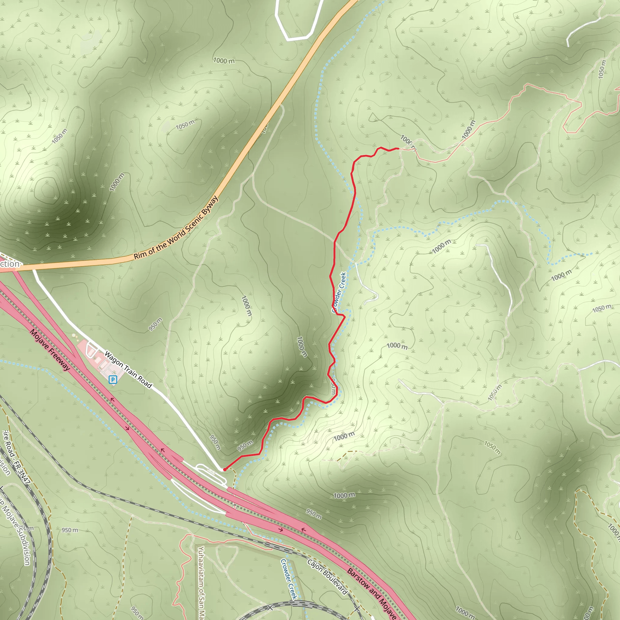 Pacific Crest Trail - Crowder Canyon mobile static map