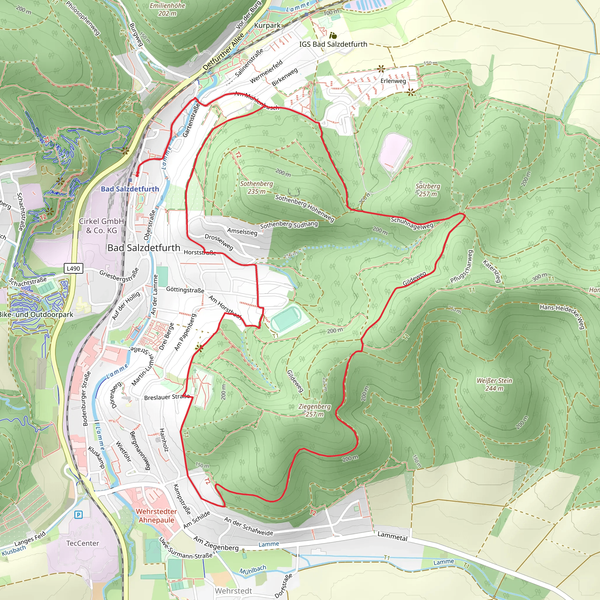 Rundwanderweg Ziegenberg and Soelter Weg mobile static map