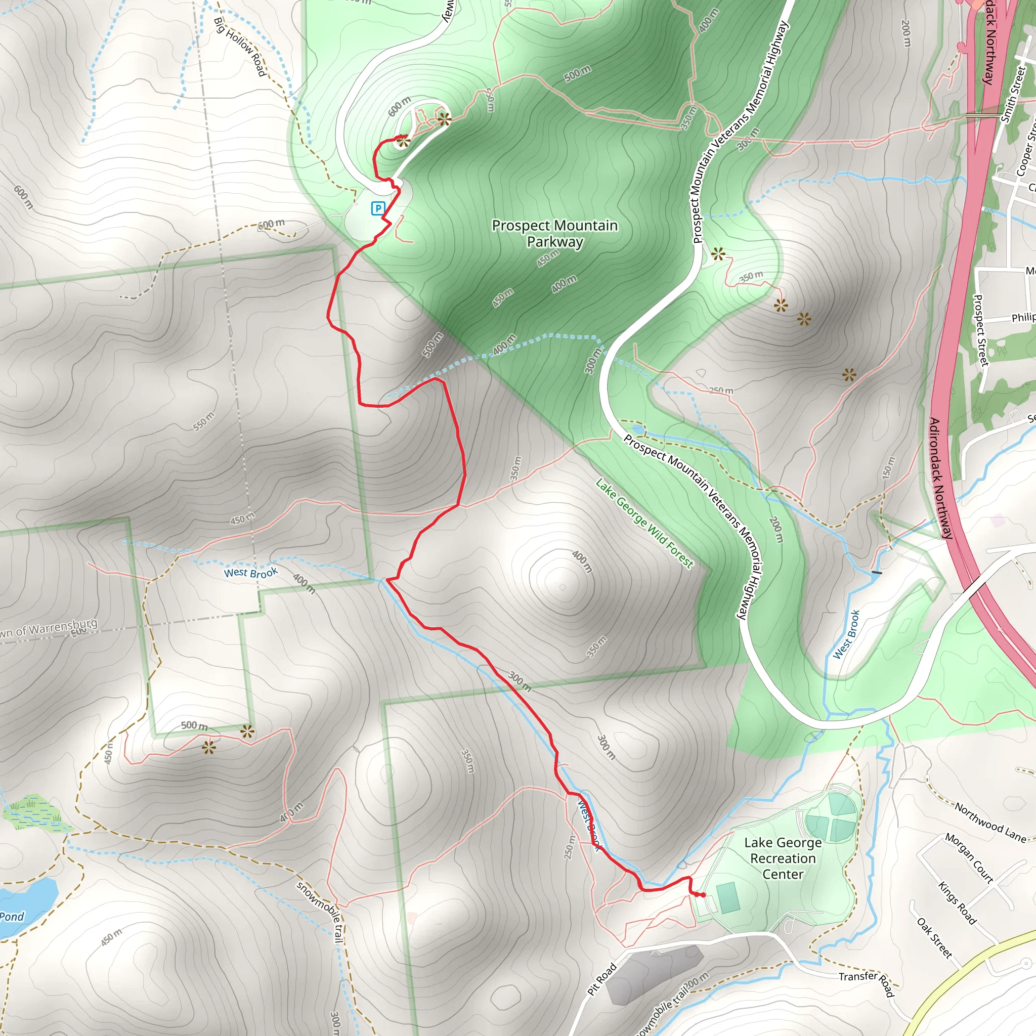 Prospect Mountain Trail mobile static map
