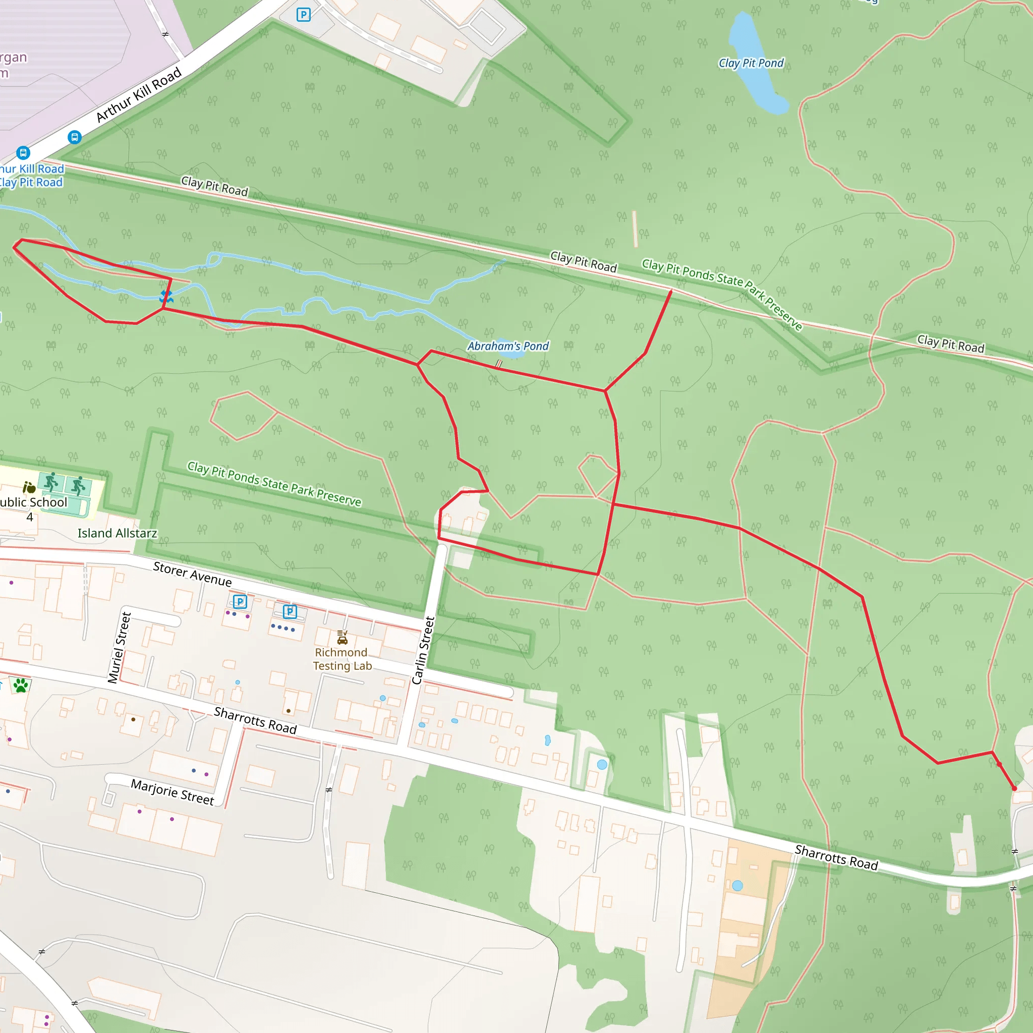 Clay Pit ponds Trail mobile static map