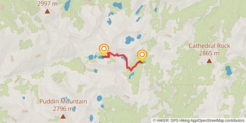Bighorn Crags - Reflection Lake spur 2 Map