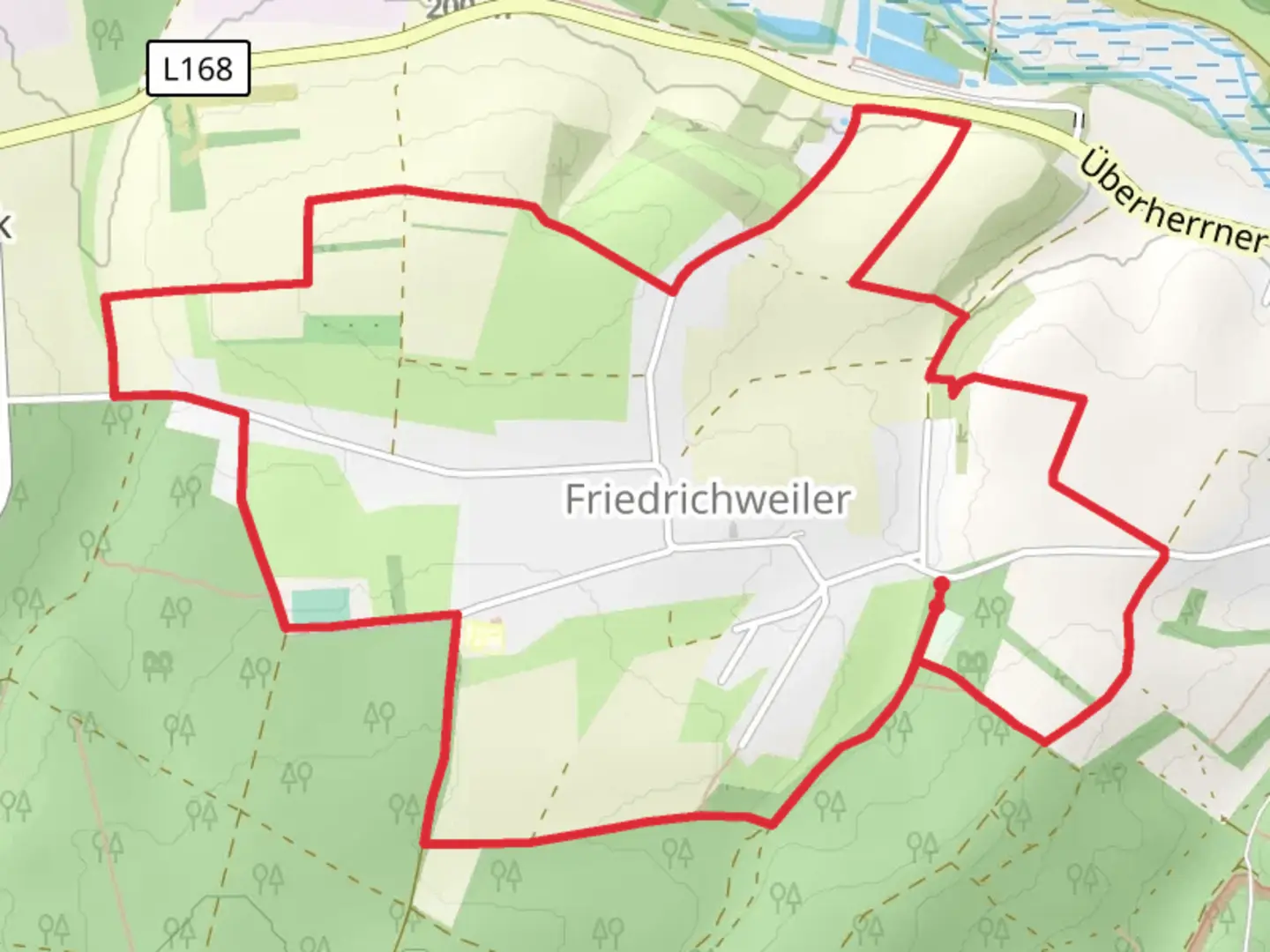 An image depicting the trail Franziskusweg Loop and its surrounding area.