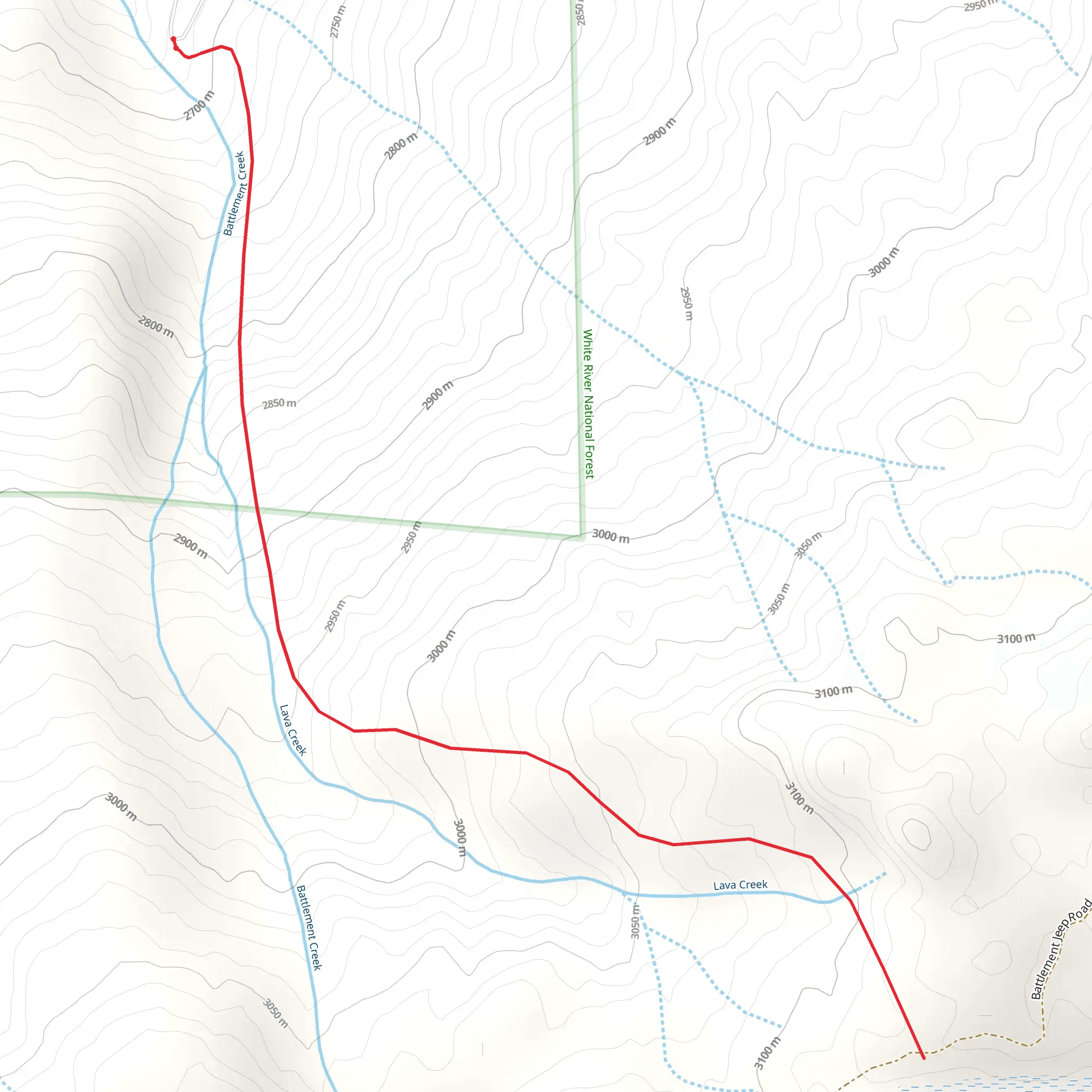Battlement Trail B Trail mobile static map