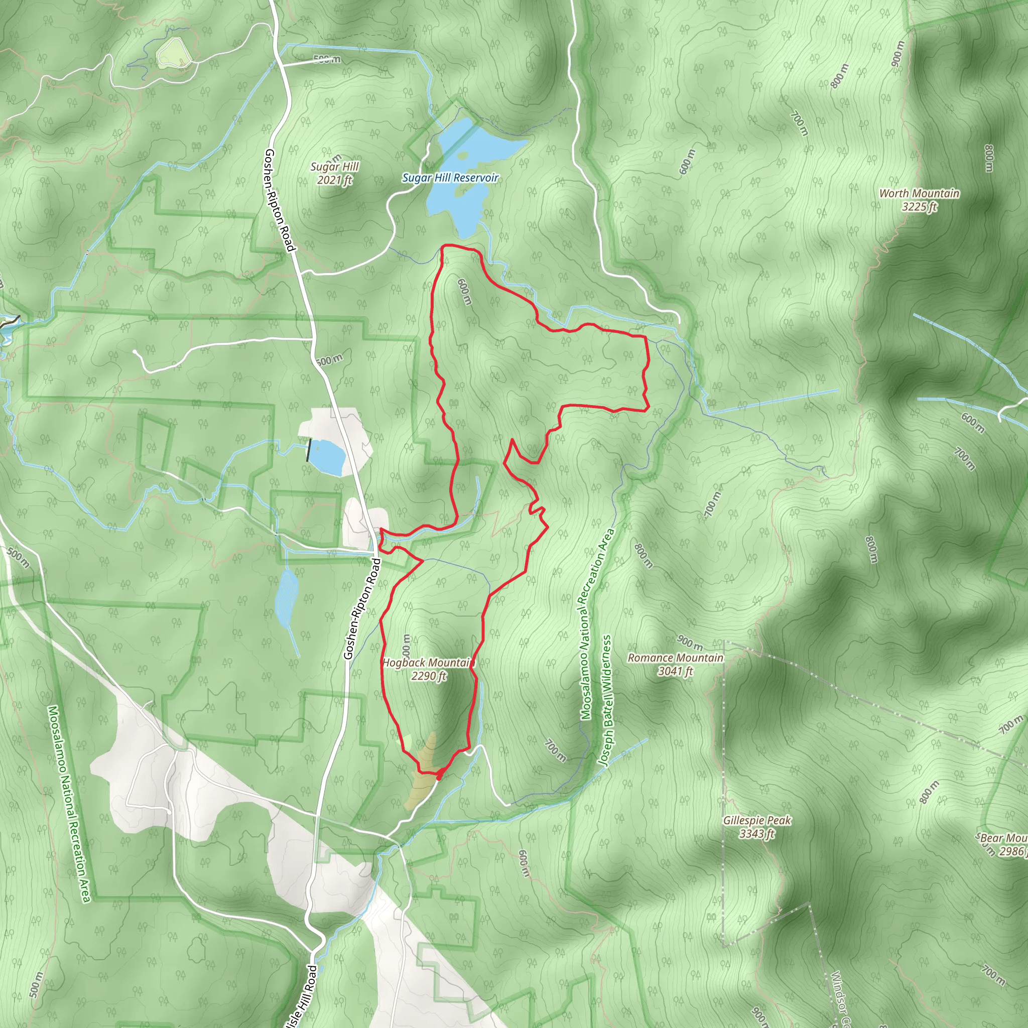 Hogback, Sucker Brook and Stewart Loop Trail mobile static map