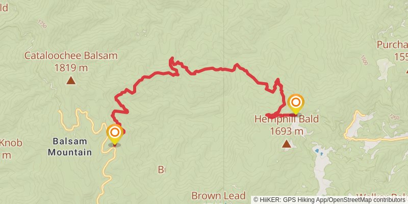 Hemphill Bald Trail stage 2 Map