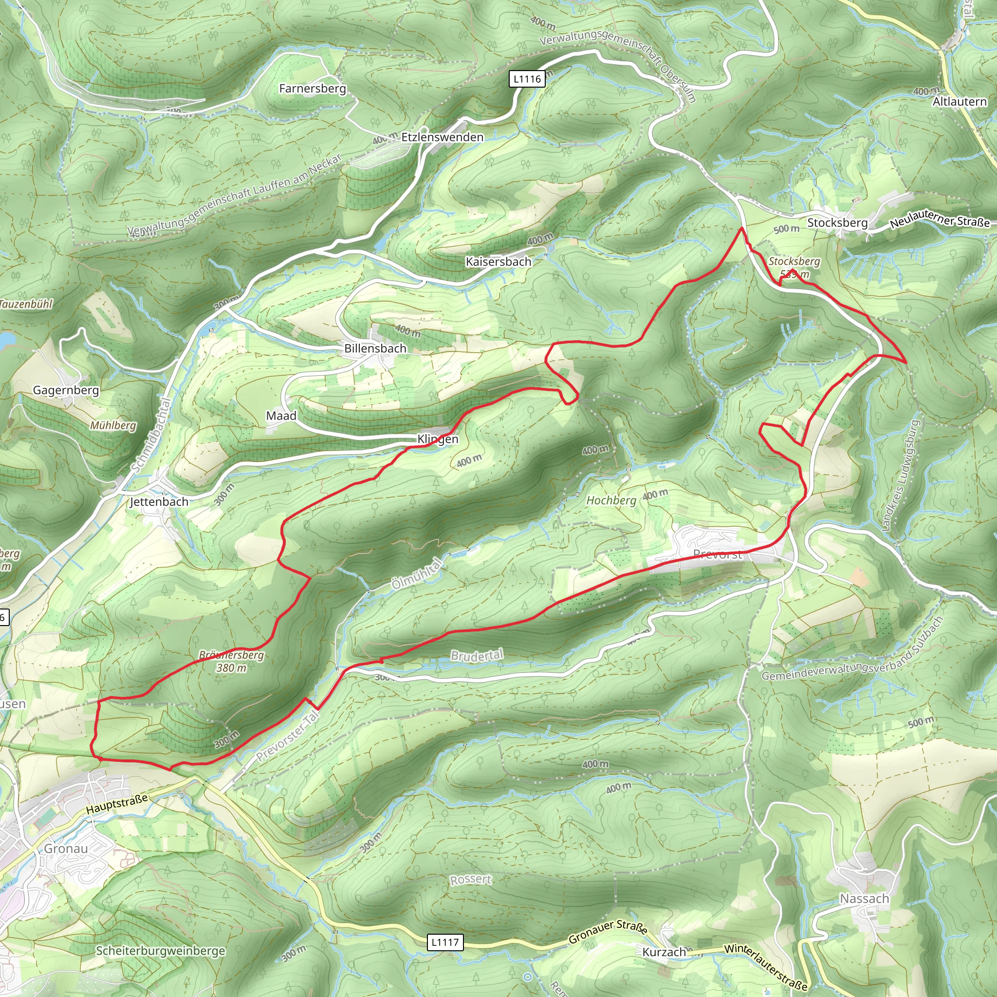 Braunersberg and Stocksberg Loop via Gronau mobile static map