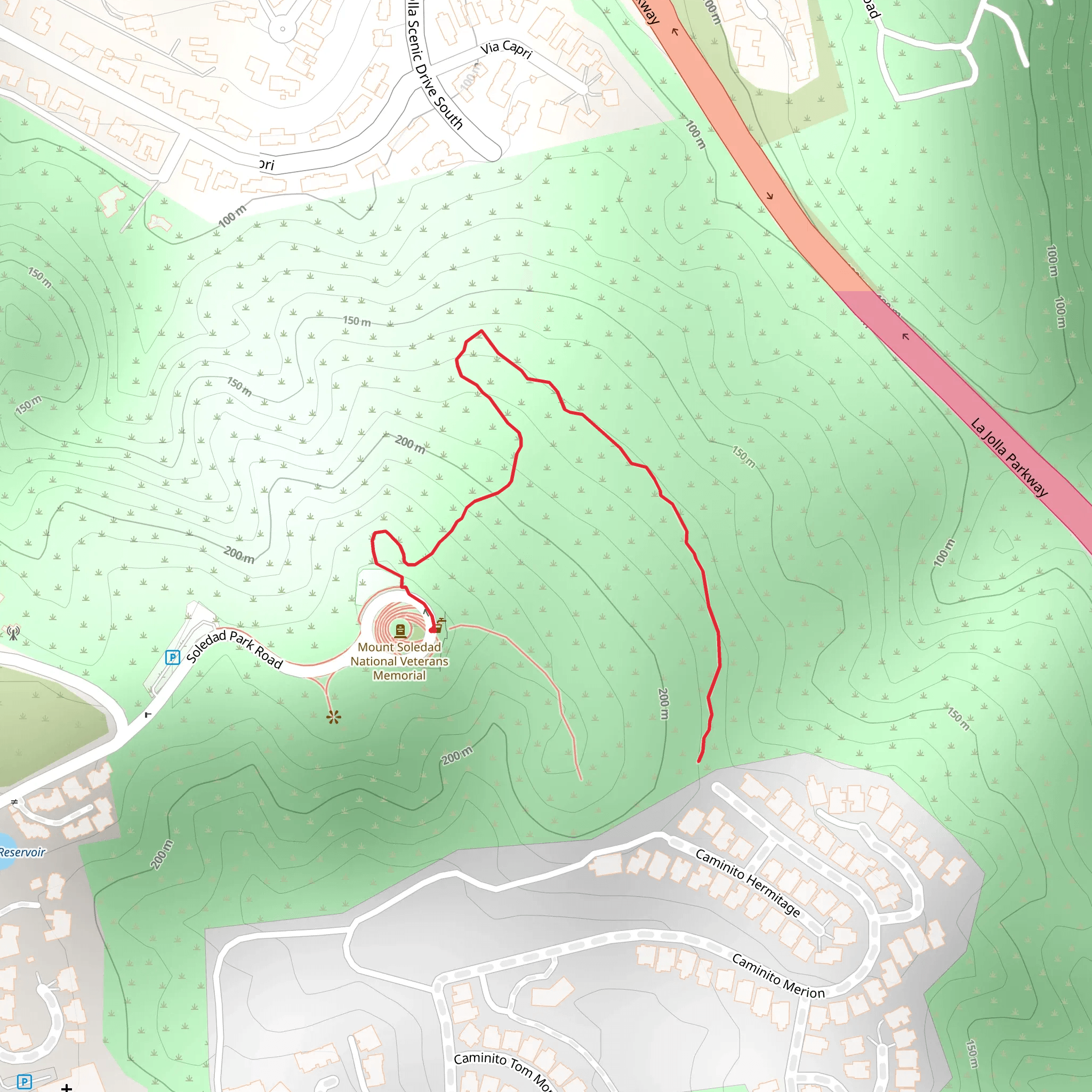 Soledad Park Road Trail - North mobile static map